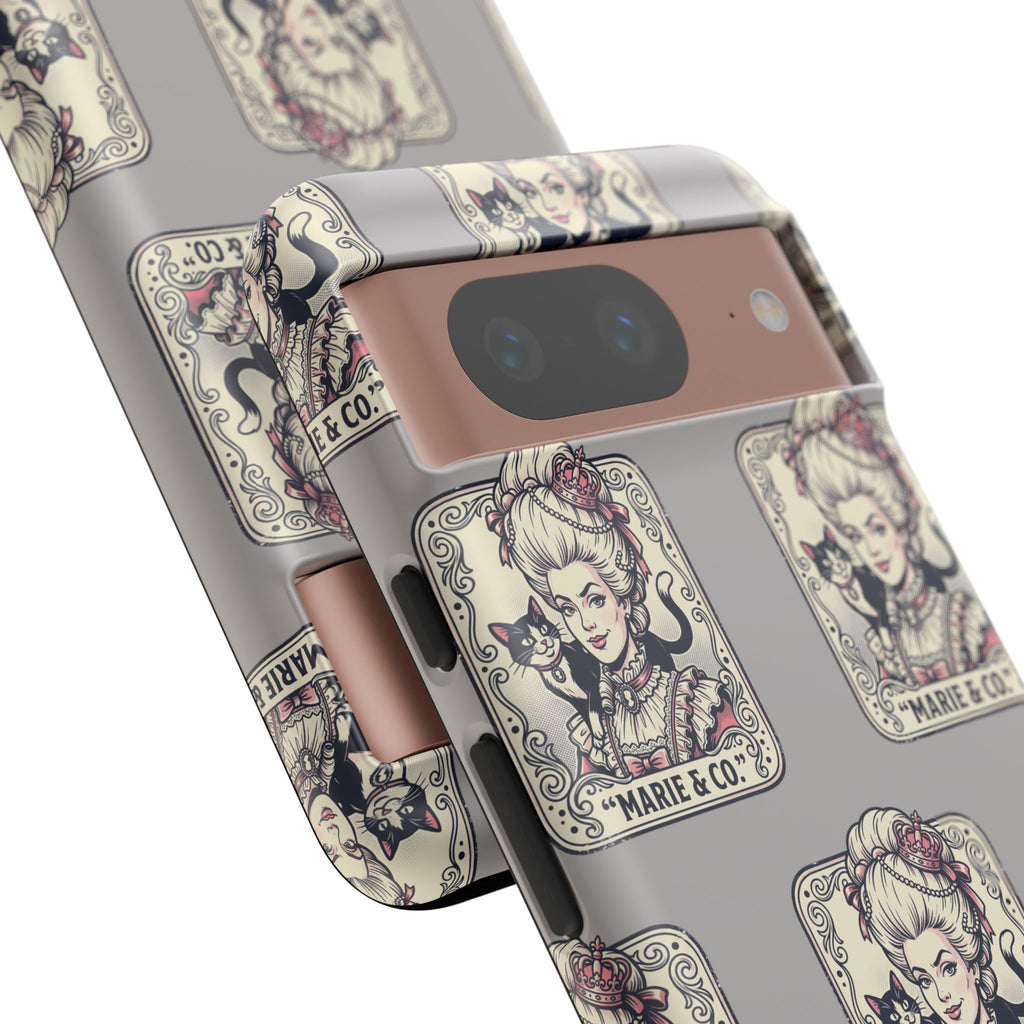 Marie Antoinette & Cat Pattern Tough Phone Case