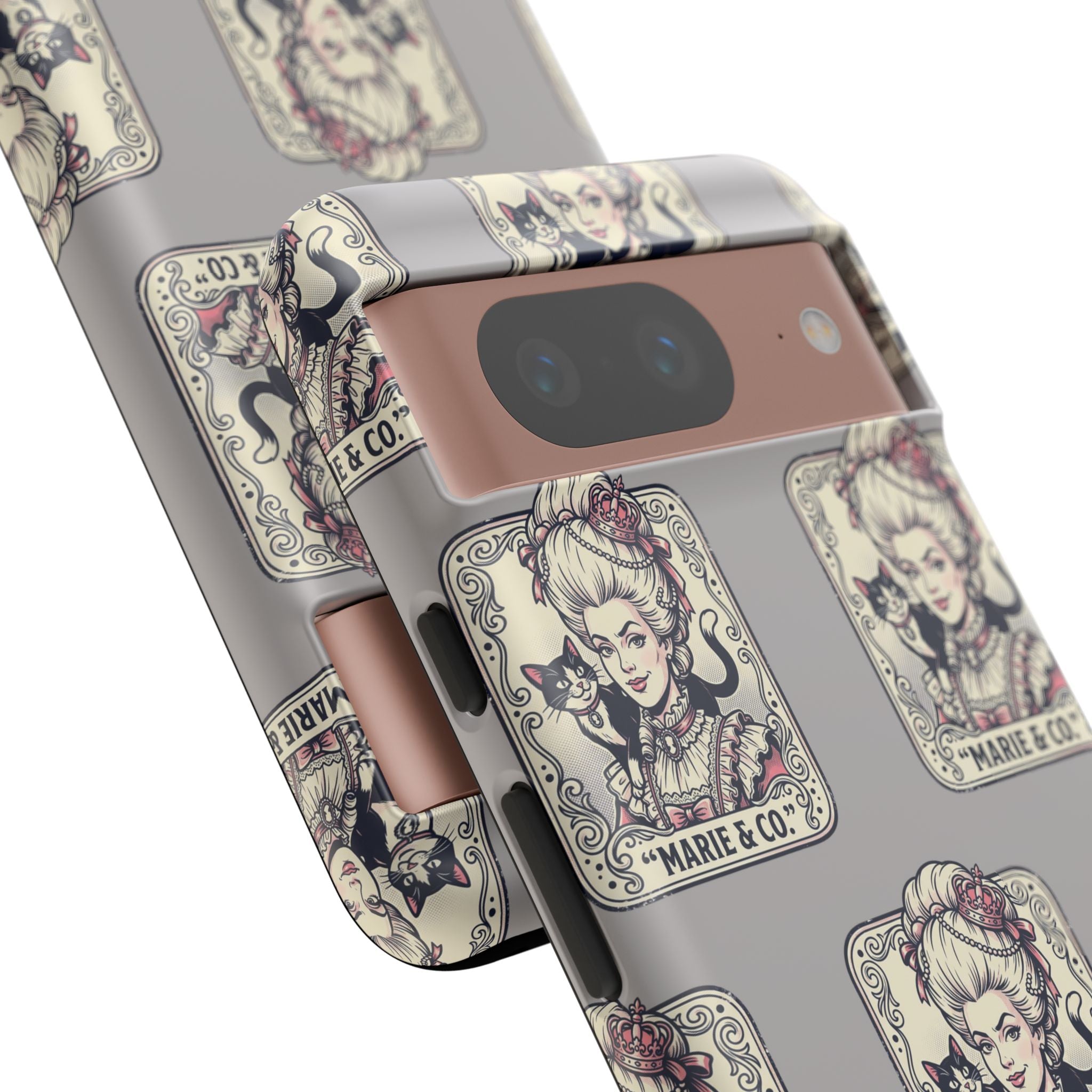 Marie Antoinette & Cat Pattern Tough Phone Case
