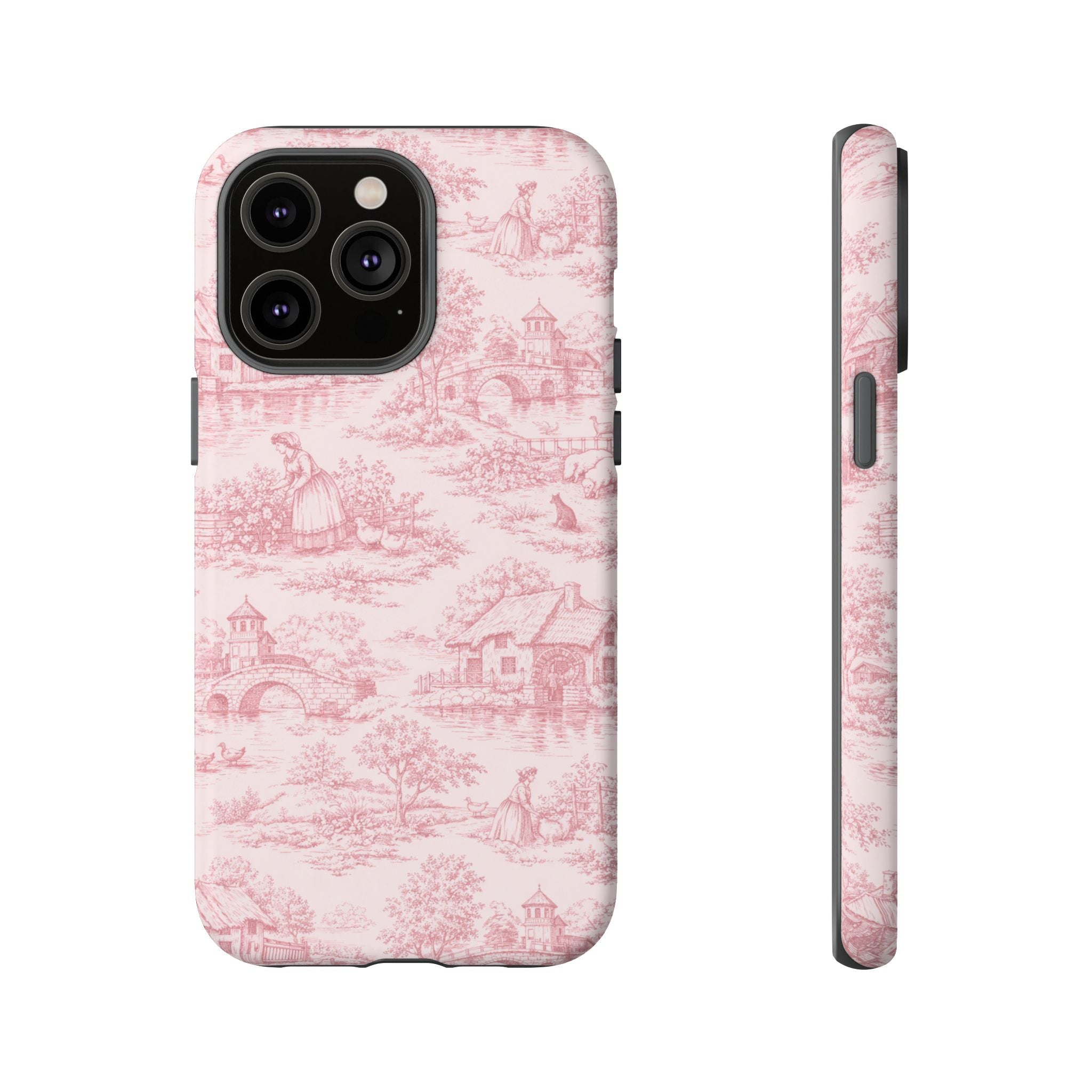 Le Hameau Pink Toile Phone Case — The Queen's Hamlet Pattern Tough Protective Case