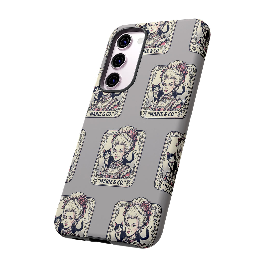 Marie Antoinette & Cat Pattern Tough Phone Case