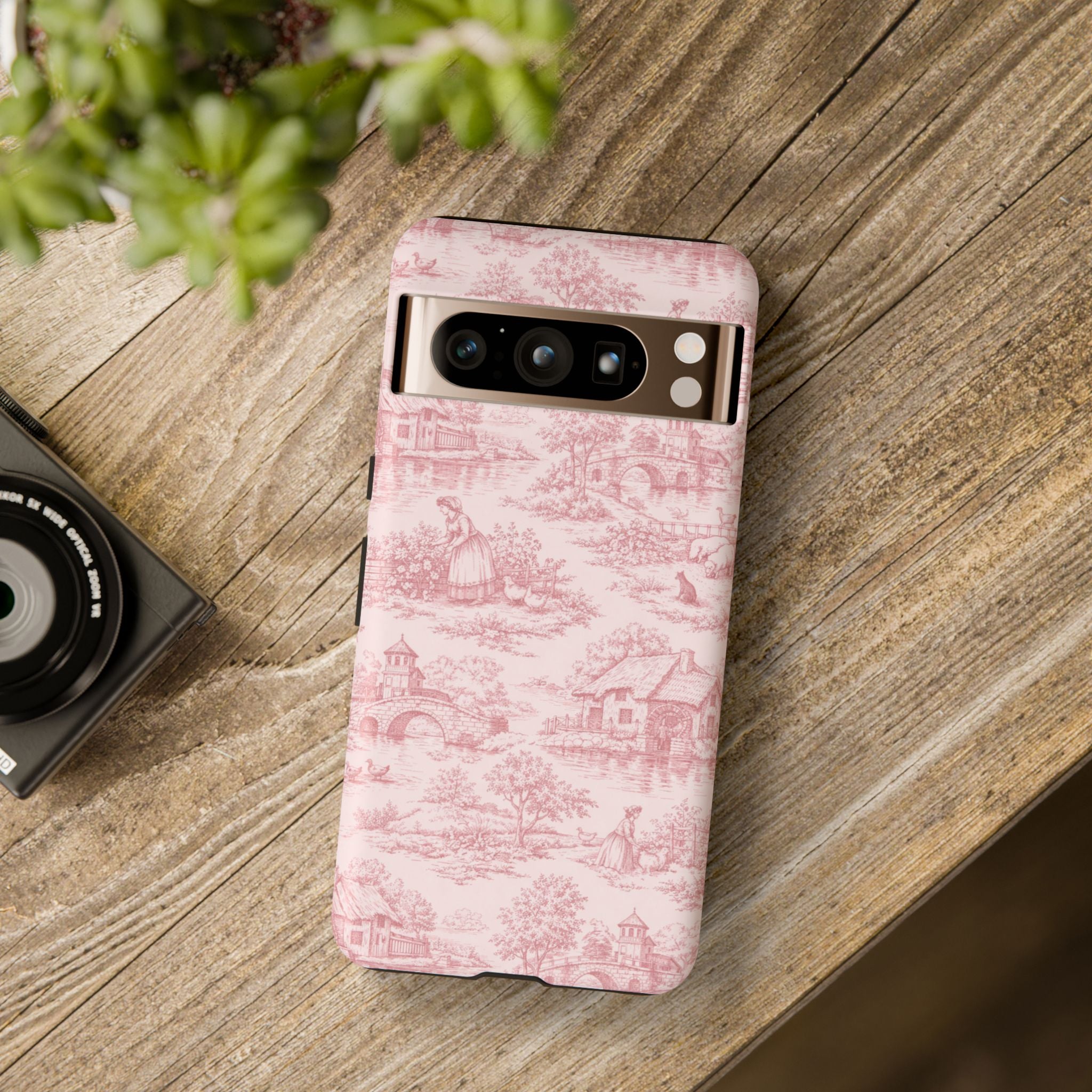 Le Hameau Pink Toile Phone Case — The Queen's Hamlet Pattern Tough Protective Case