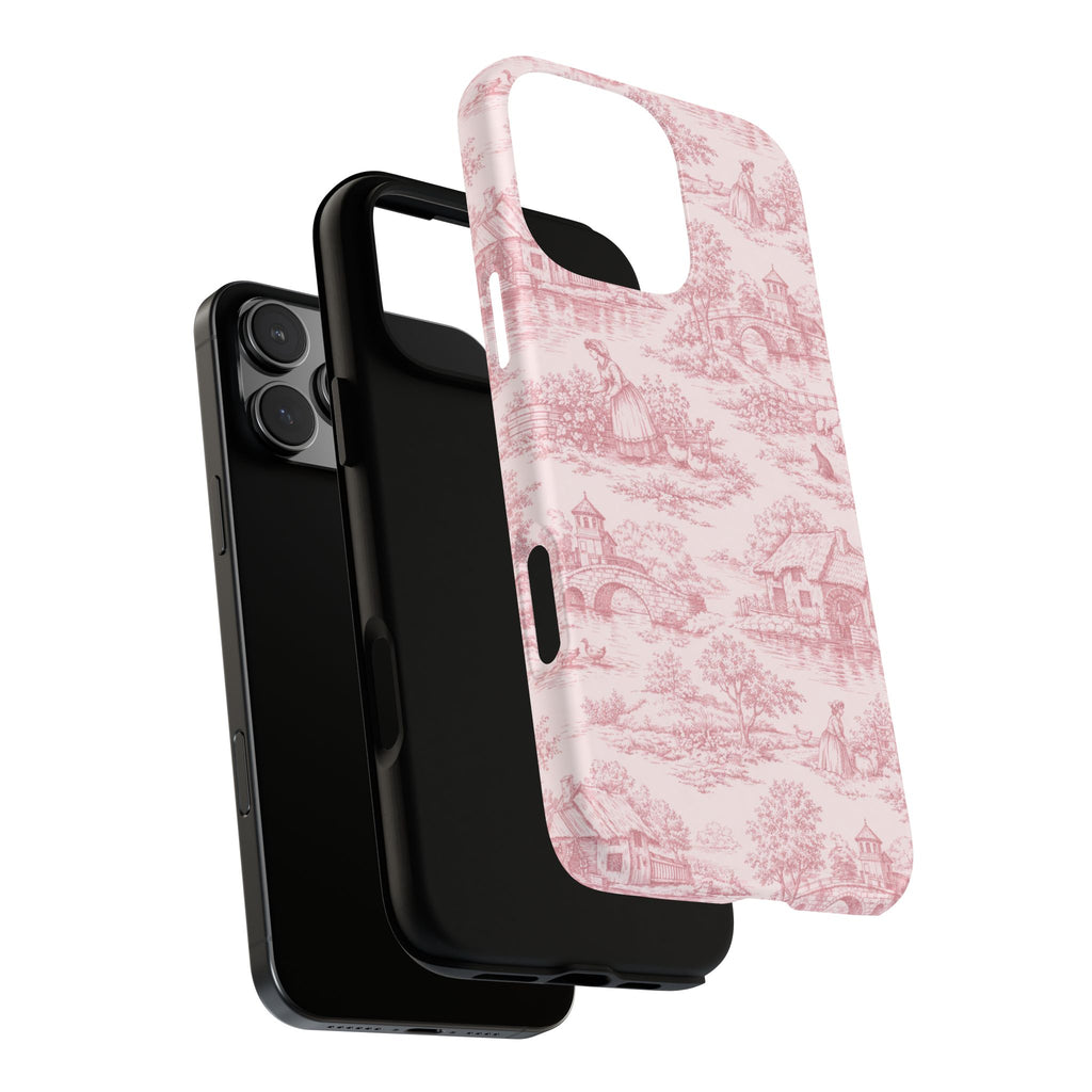 Le Hameau Pink Toile Phone Case — The Queen's Hamlet Pattern Tough Protective Case