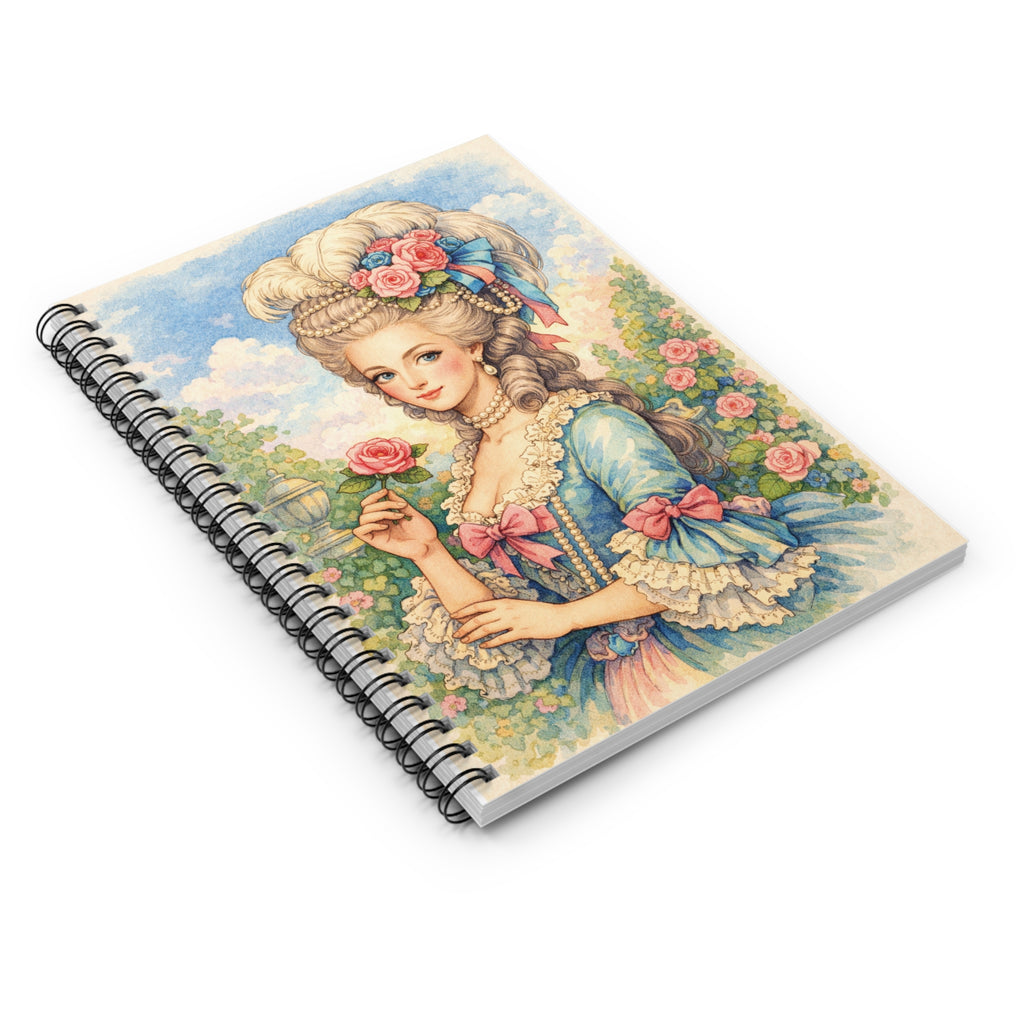 Marie Antoinette Pastel Illustration Spiral Notebook | 18th Century Portrait