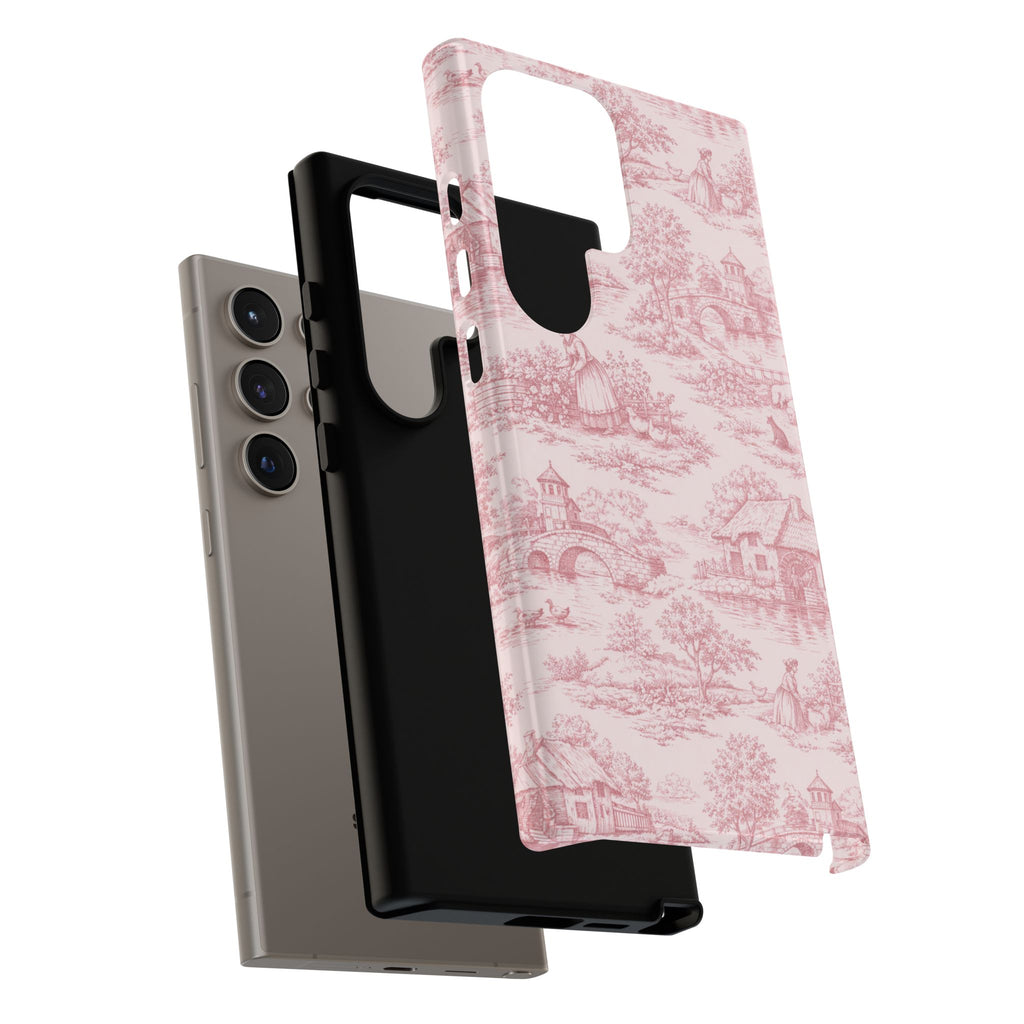 Le Hameau Pink Toile Phone Case — The Queen's Hamlet Pattern Tough Protective Case