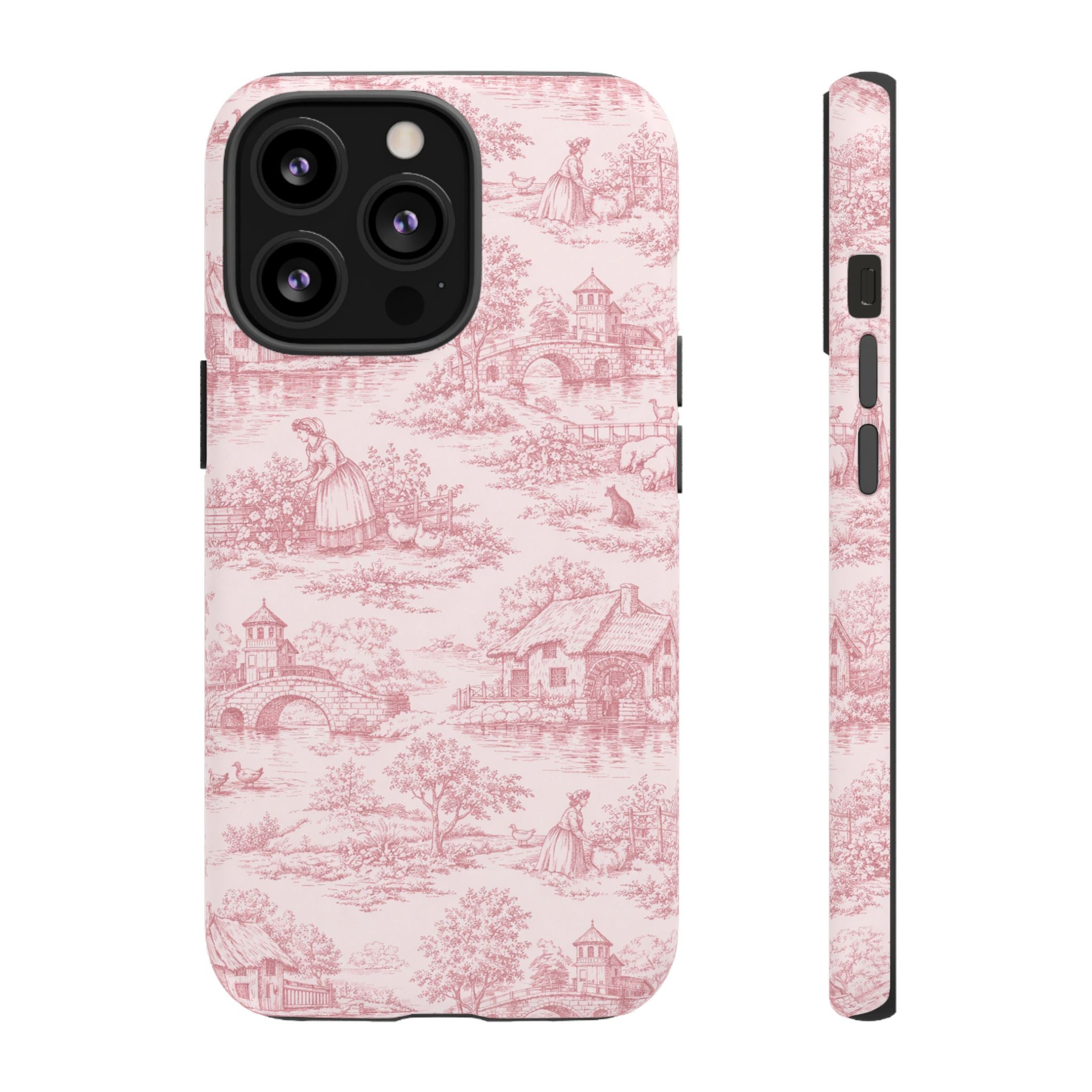 Le Hameau Pink Toile Phone Case — The Queen's Hamlet Pattern Tough Protective Case
