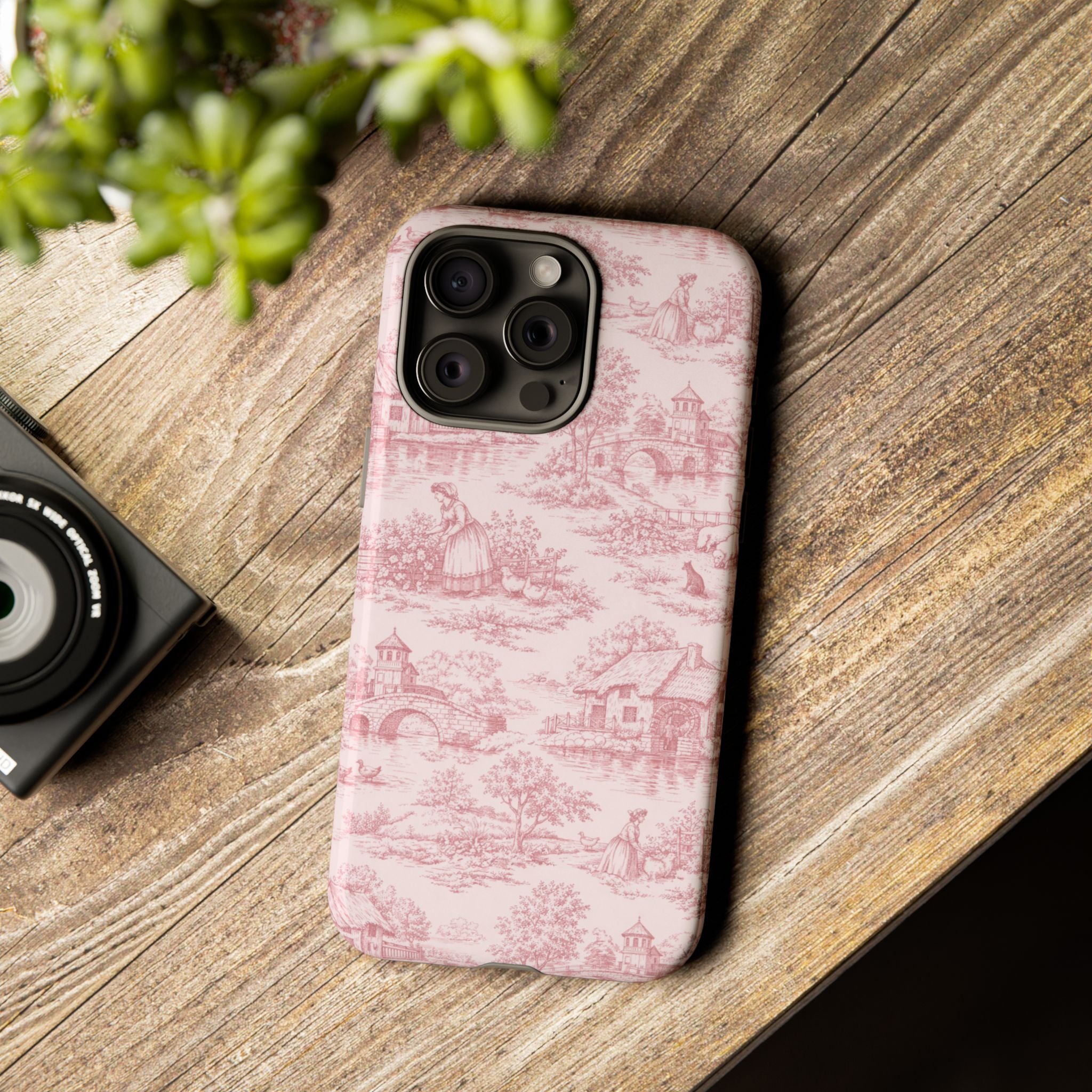 Le Hameau Pink Toile Phone Case — The Queen's Hamlet Pattern Tough Protective Case