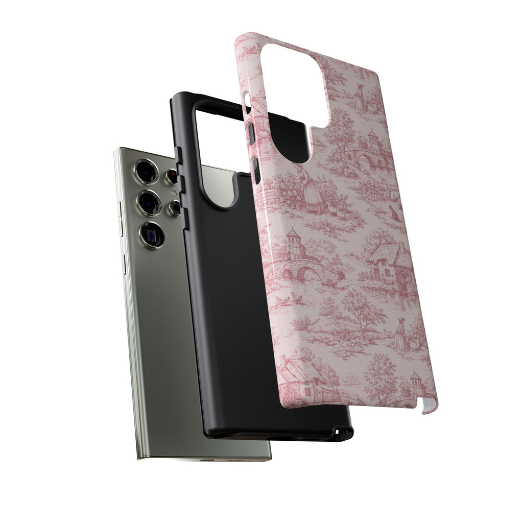 Le Hameau Pink Toile Phone Case — The Queen's Hamlet Pattern Tough Protective Case