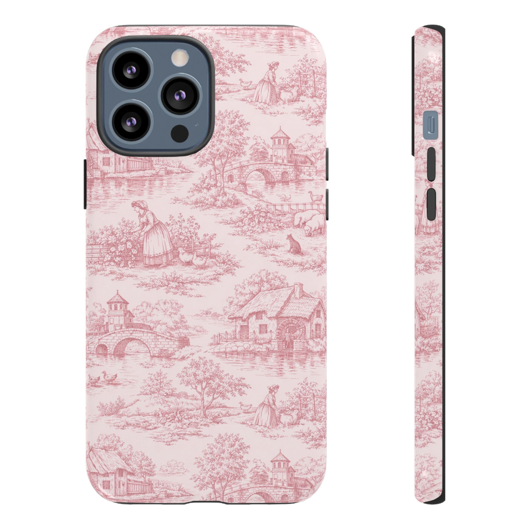 Le Hameau Pink Toile Phone Case — The Queen's Hamlet Pattern Tough Protective Case