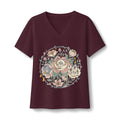 Floral Cat Bouquet V-Neck Tee