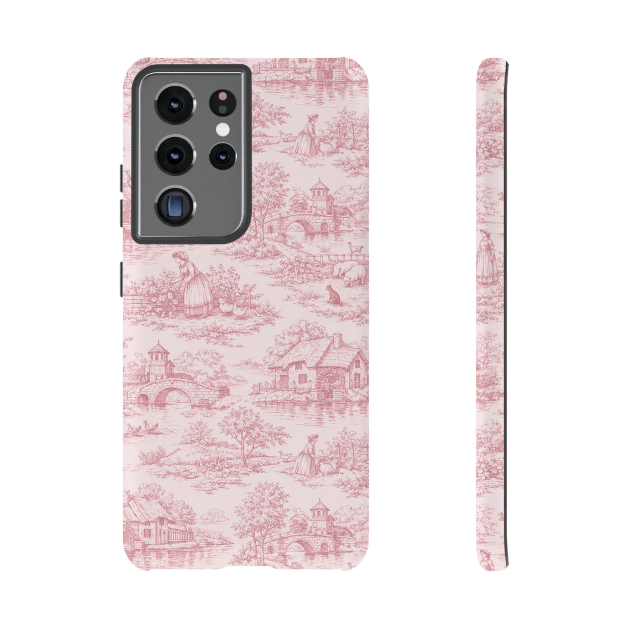 Le Hameau Pink Toile Phone Case — The Queen's Hamlet Pattern Tough Protective Case
