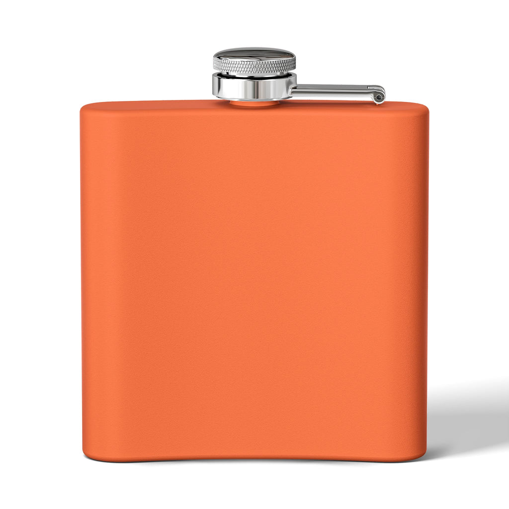Back view of orange flask with a cat tea party scene at Versailles