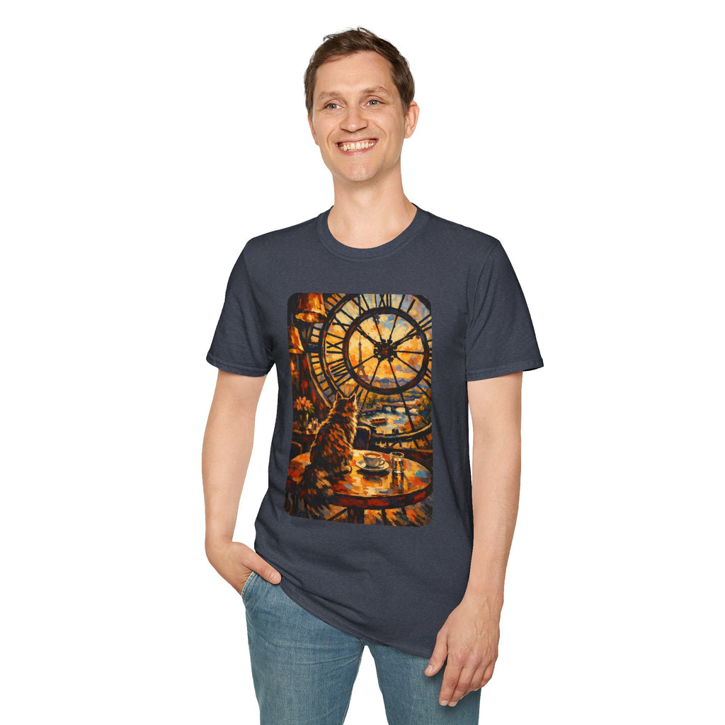 Paris D'Orsay Cafe Cat Illustration T-Shirt | Musée D'Orsay Scene