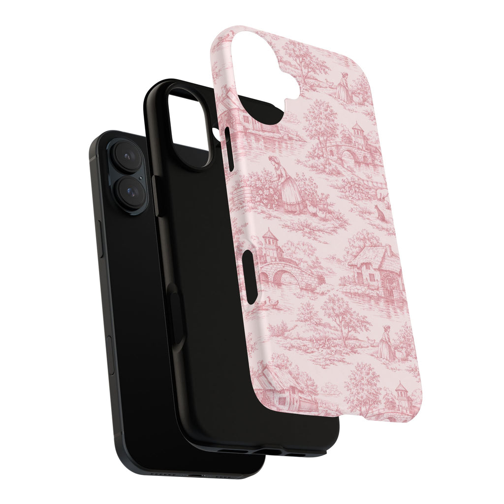 Le Hameau Pink Toile Phone Case — The Queen's Hamlet Pattern Tough Protective Case