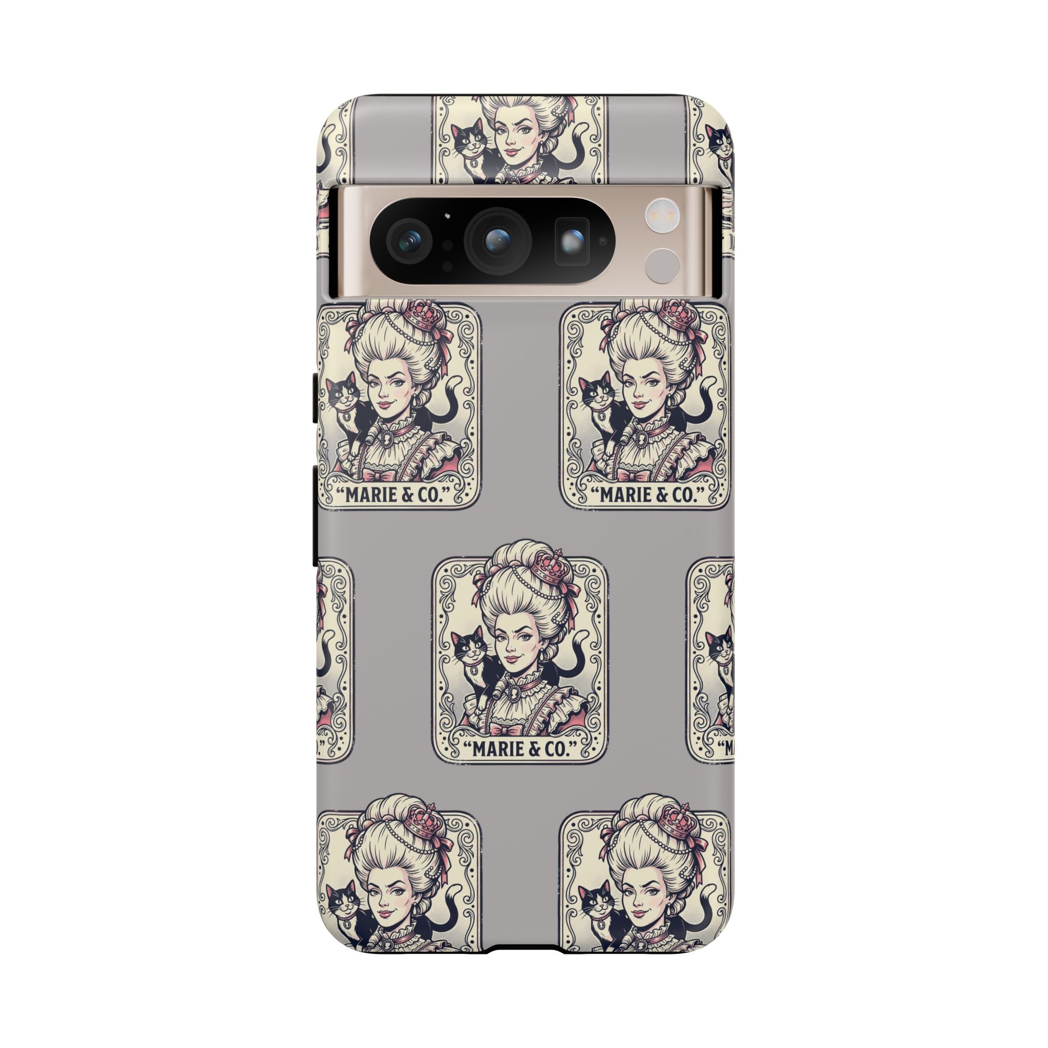 Marie Antoinette & Cat Pattern Tough Phone Case