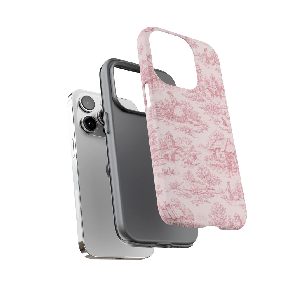 Le Hameau Pink Toile Phone Case — The Queen's Hamlet Pattern Tough Protective Case
