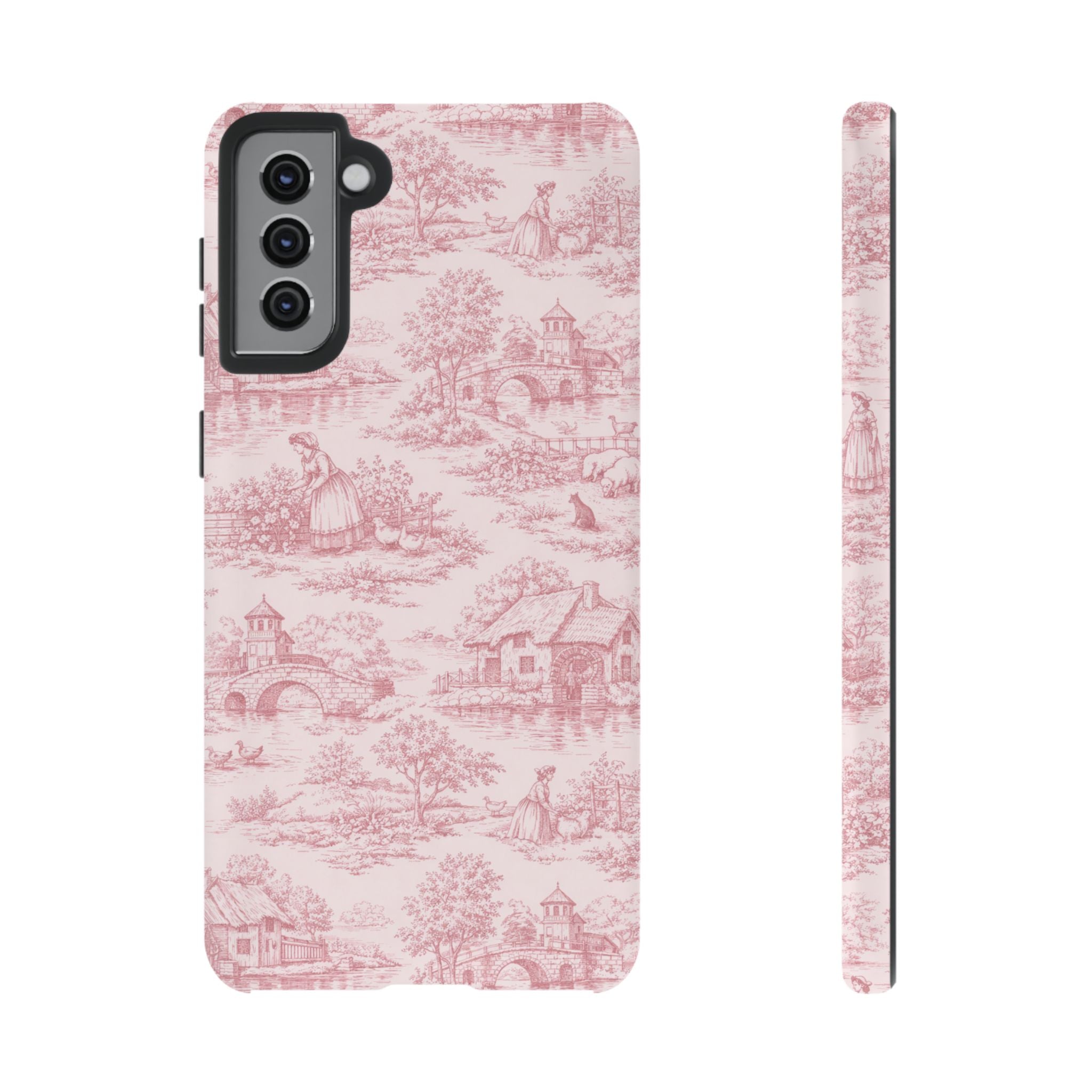 Le Hameau Pink Toile Phone Case — The Queen's Hamlet Pattern Tough Protective Case
