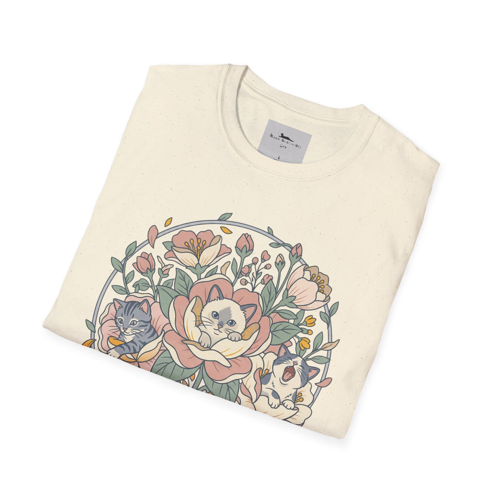 Floral Kitten Bouquet T-shirt — Blooming Kittens Women’s Cotton Tee