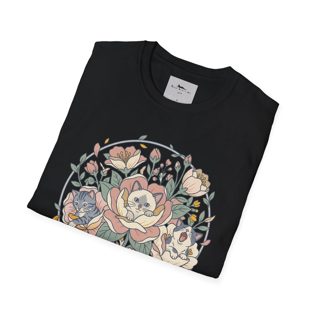 Floral Kitten Bouquet T-shirt — Blooming Kittens Women’s Cotton Tee