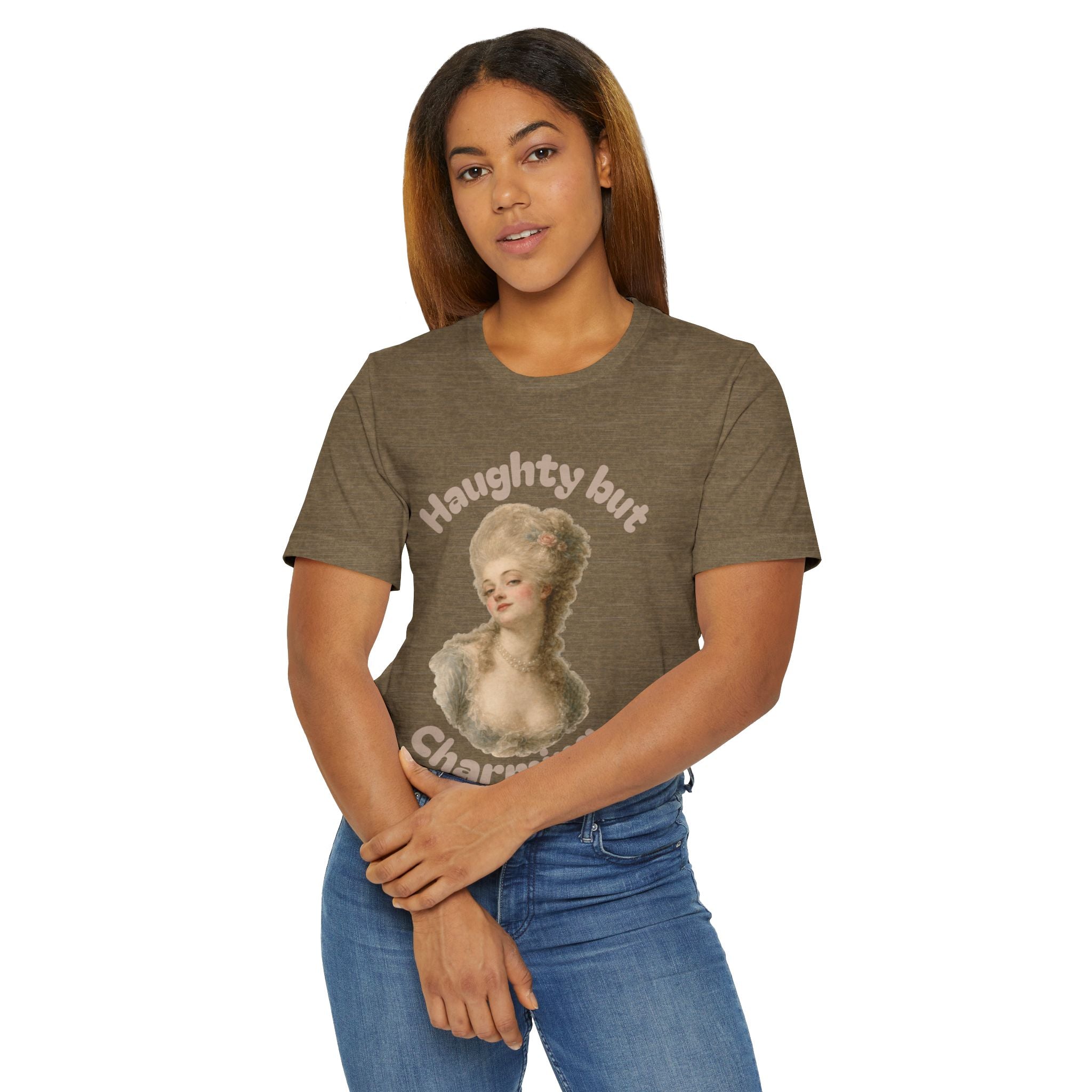 Haughty But Charming Vintage Portrait T-Shirt - Heather
