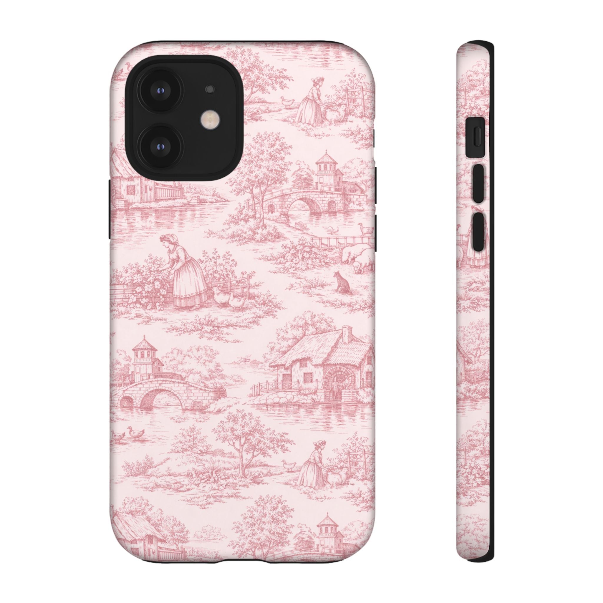 Le Hameau Pink Toile Phone Case — The Queen's Hamlet Pattern Tough Protective Case
