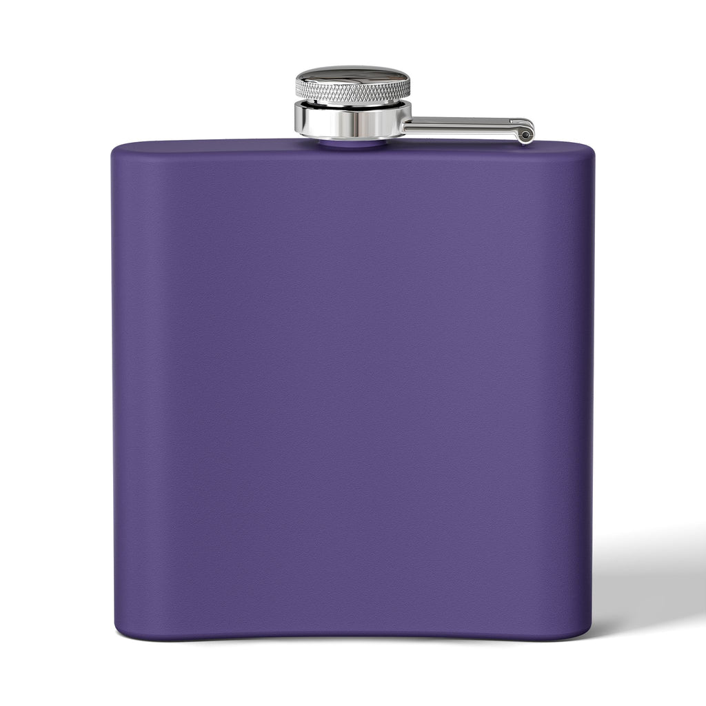 Back view of purple flask with a cat tea party scene at Versailles