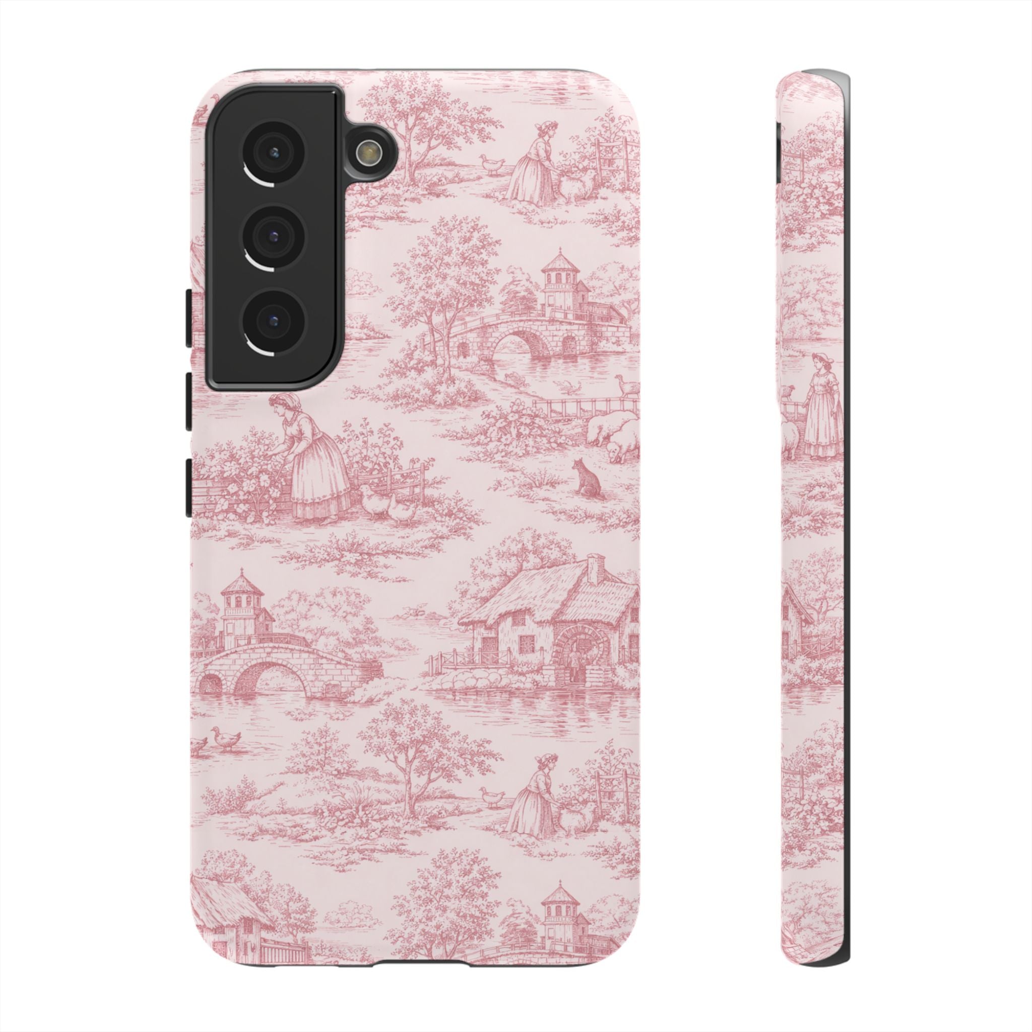 Le Hameau Pink Toile Phone Case — The Queen's Hamlet Pattern Tough Protective Case