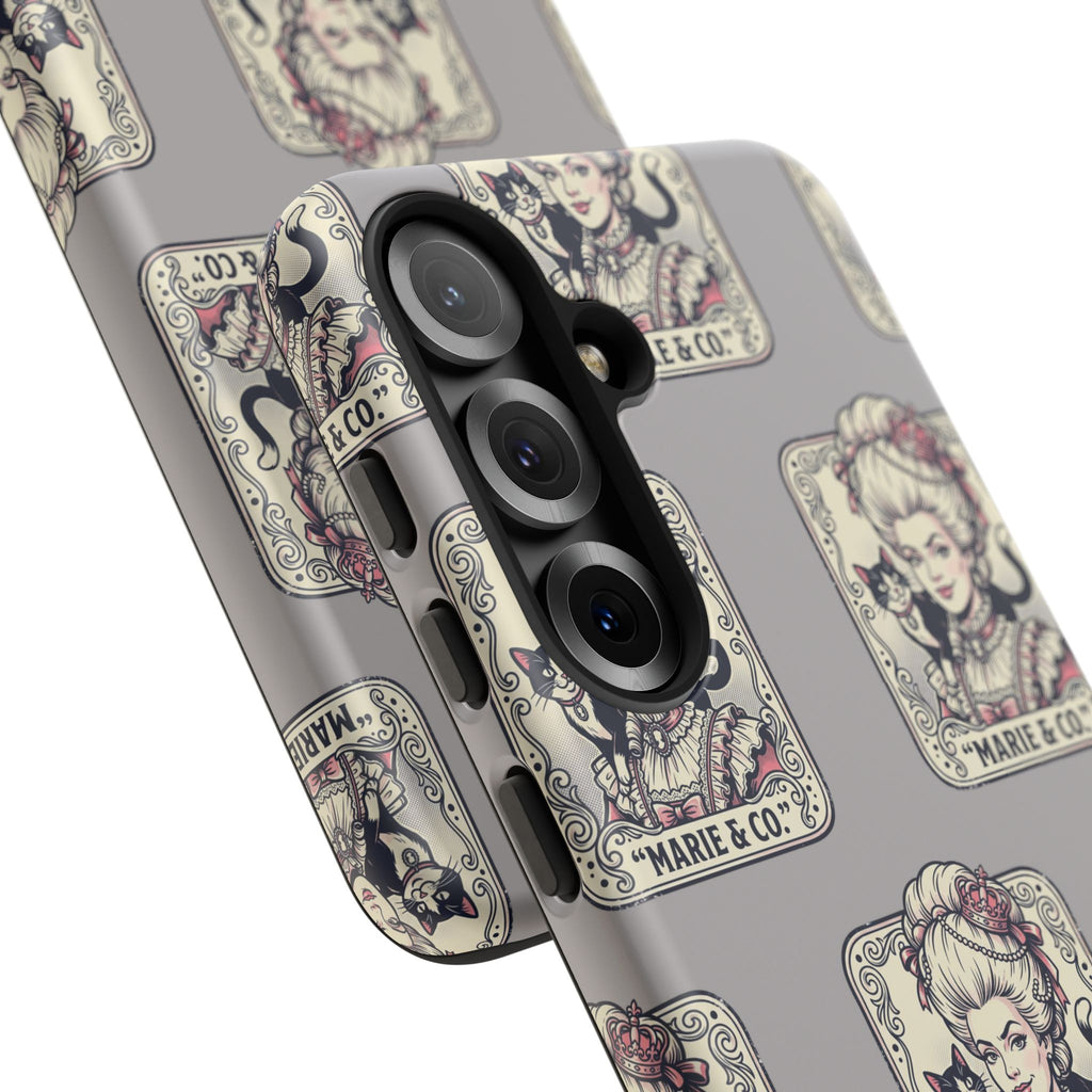Marie Antoinette & Cat Pattern Tough Phone Case