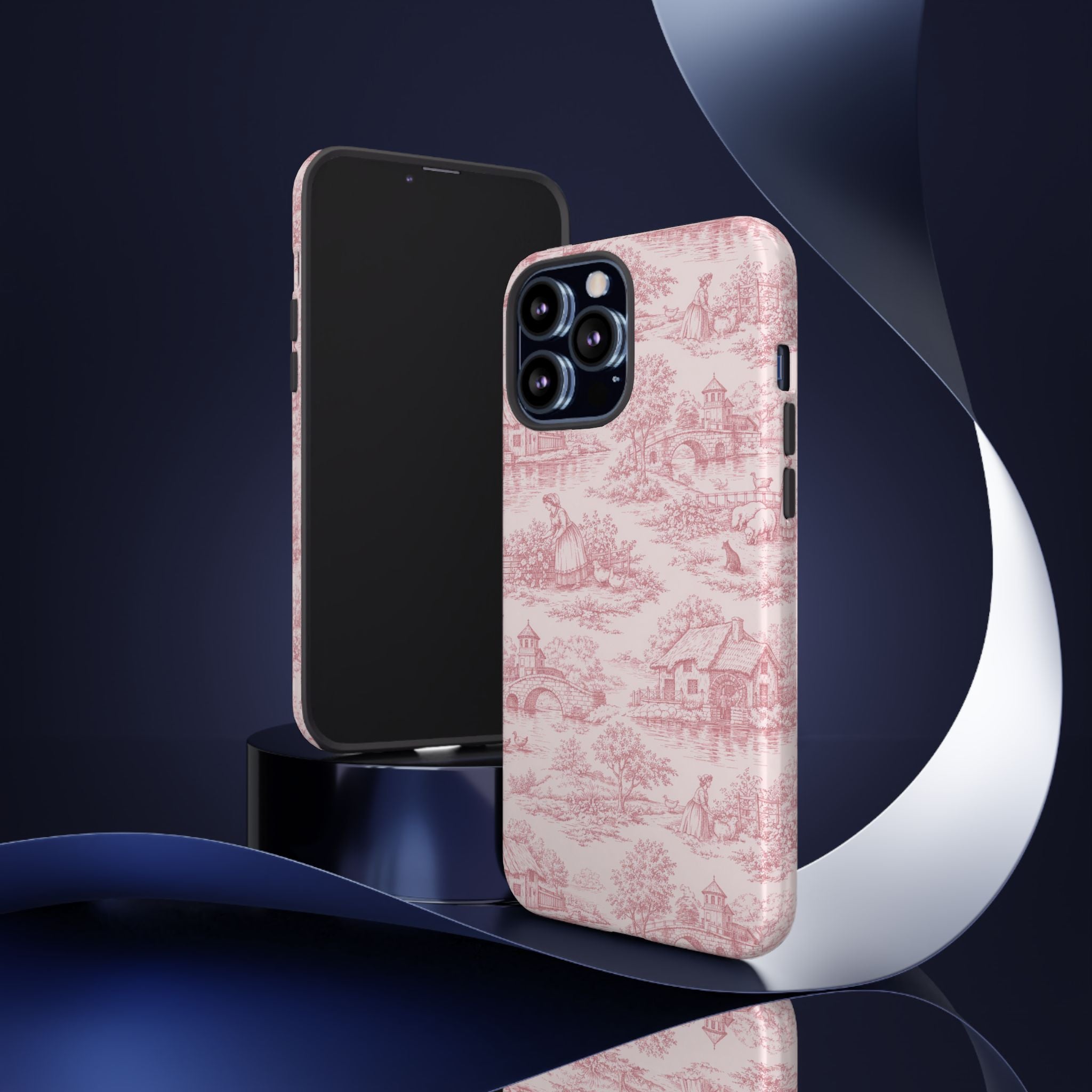 Le Hameau Pink Toile Phone Case — The Queen's Hamlet Pattern Tough Protective Case