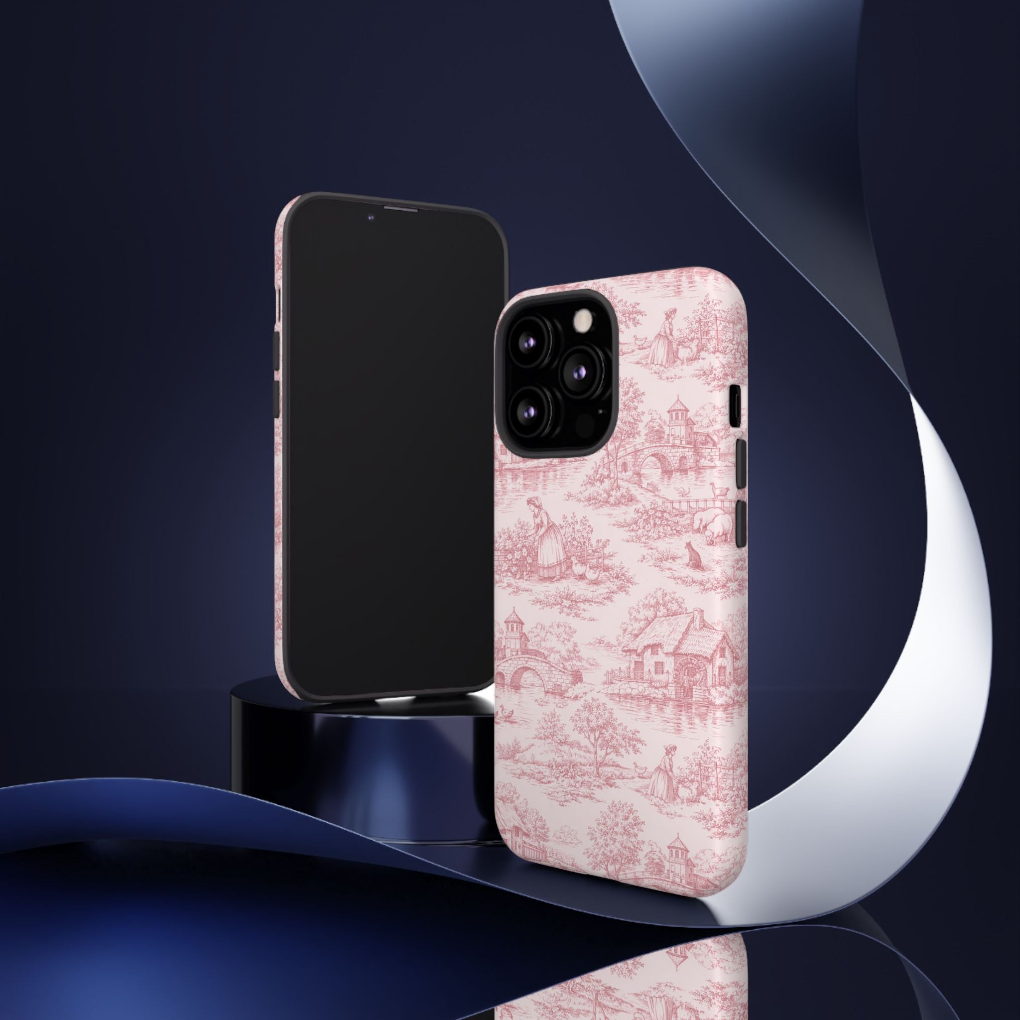Le Hameau Pink Toile Phone Case — The Queen's Hamlet Pattern Tough Protective Case