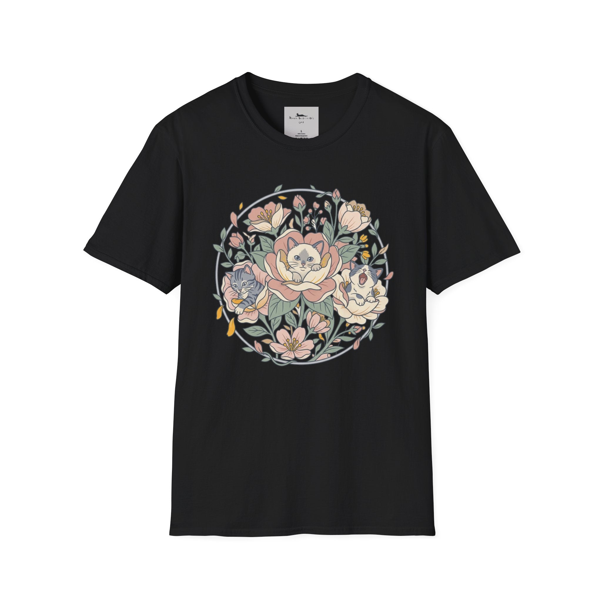 Floral Kitten Bouquet T-shirt — Blooming Kittens Women’s Cotton Tee