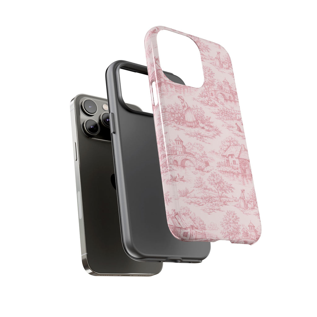 Le Hameau Pink Toile Phone Case — The Queen's Hamlet Pattern Tough Protective Case