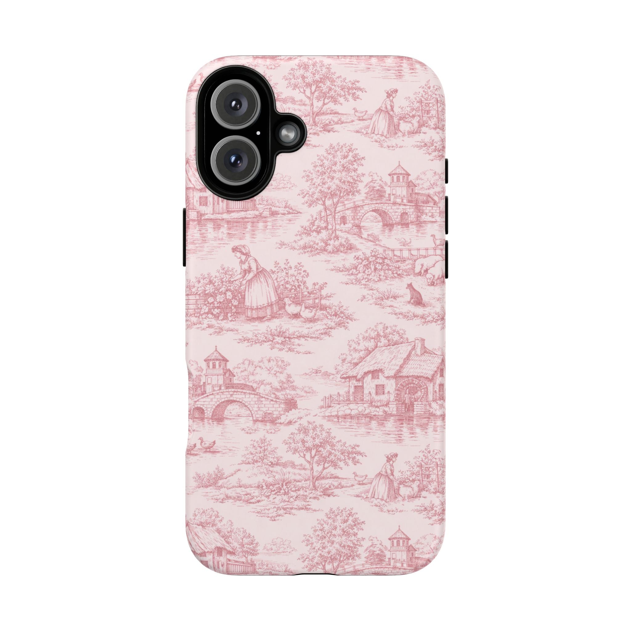 Le Hameau Pink Toile Phone Case — The Queen's Hamlet Pattern Tough Protective Case