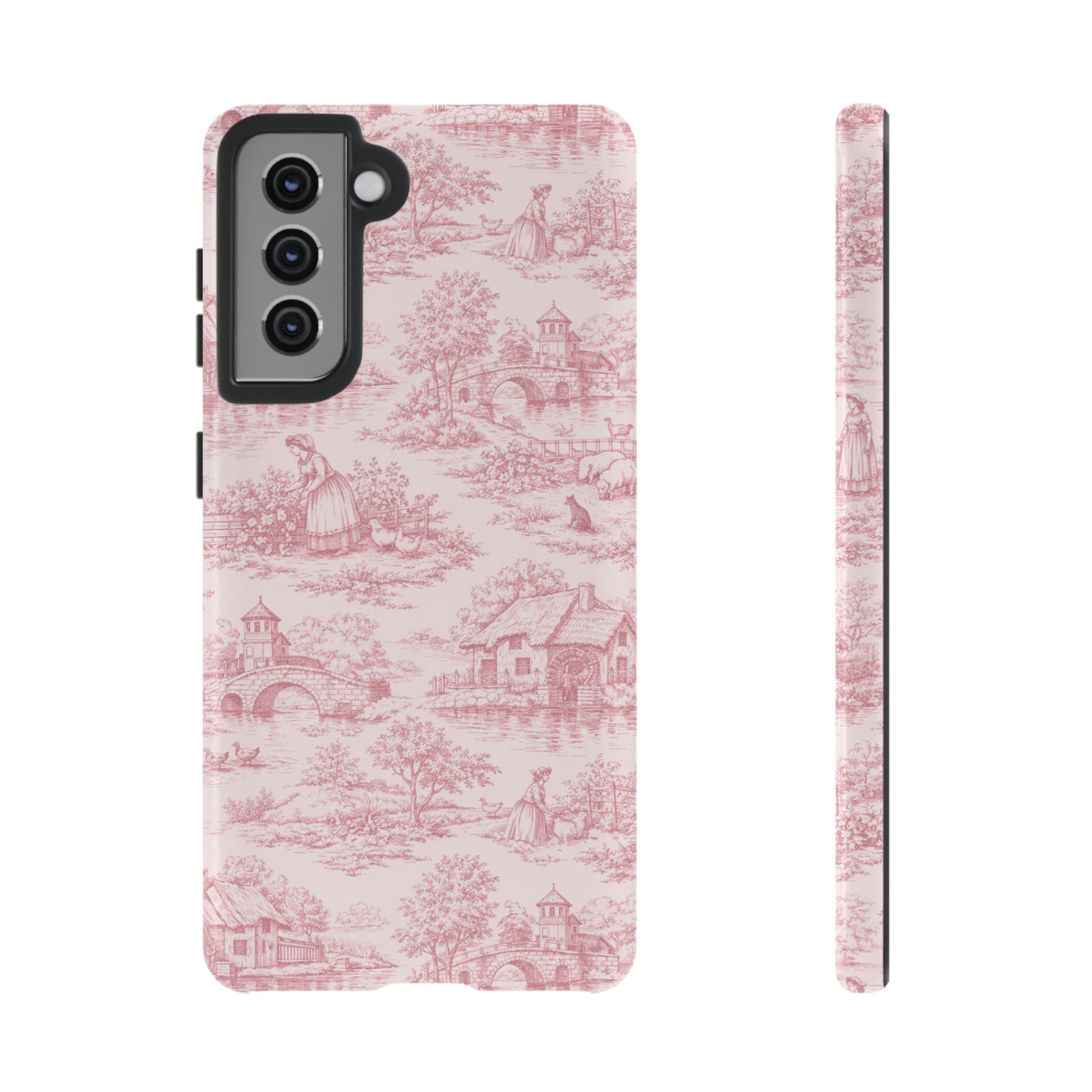 Le Hameau Pink Toile Phone Case — The Queen's Hamlet Pattern Tough Protective Case