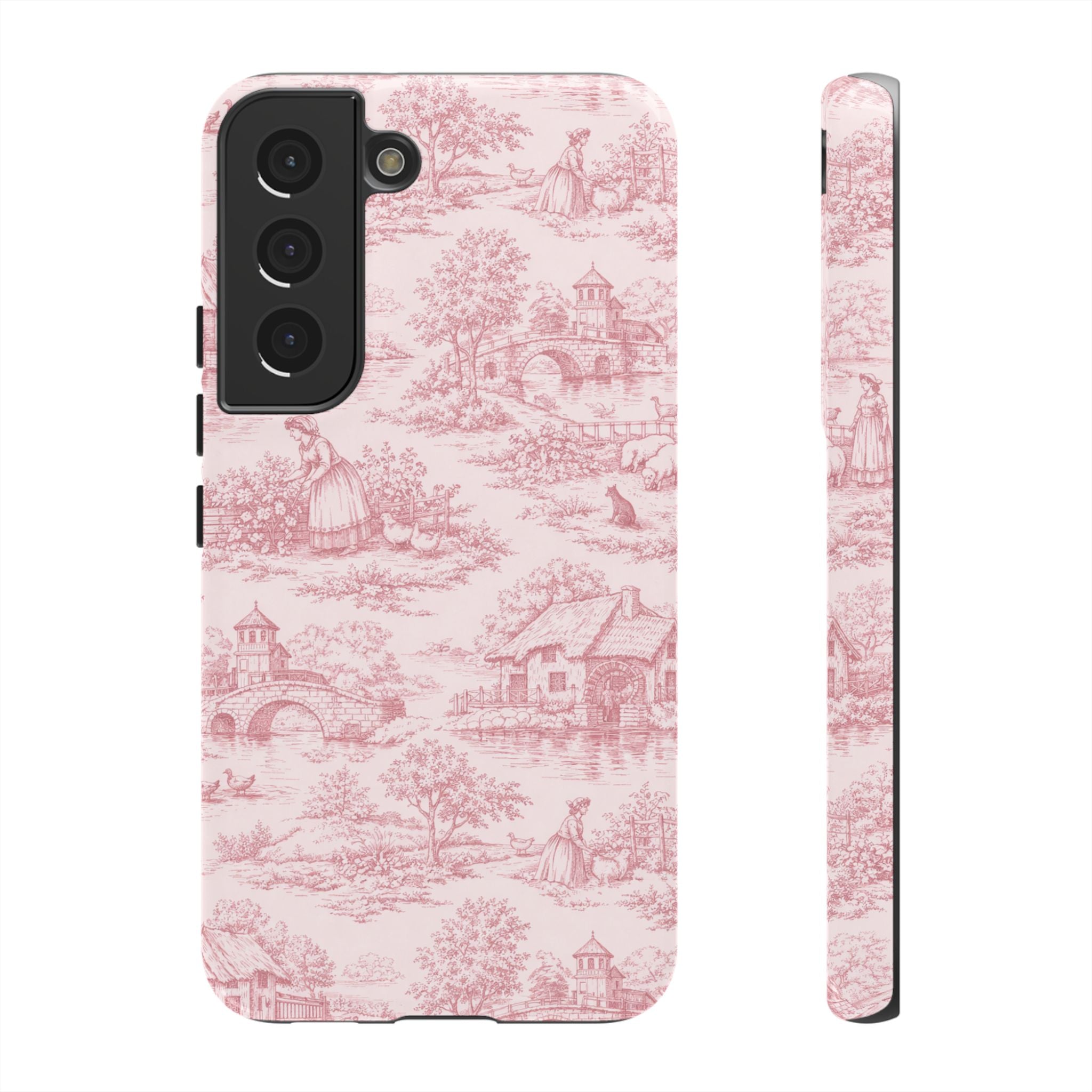 Le Hameau Pink Toile Phone Case — The Queen's Hamlet Pattern Tough Protective Case