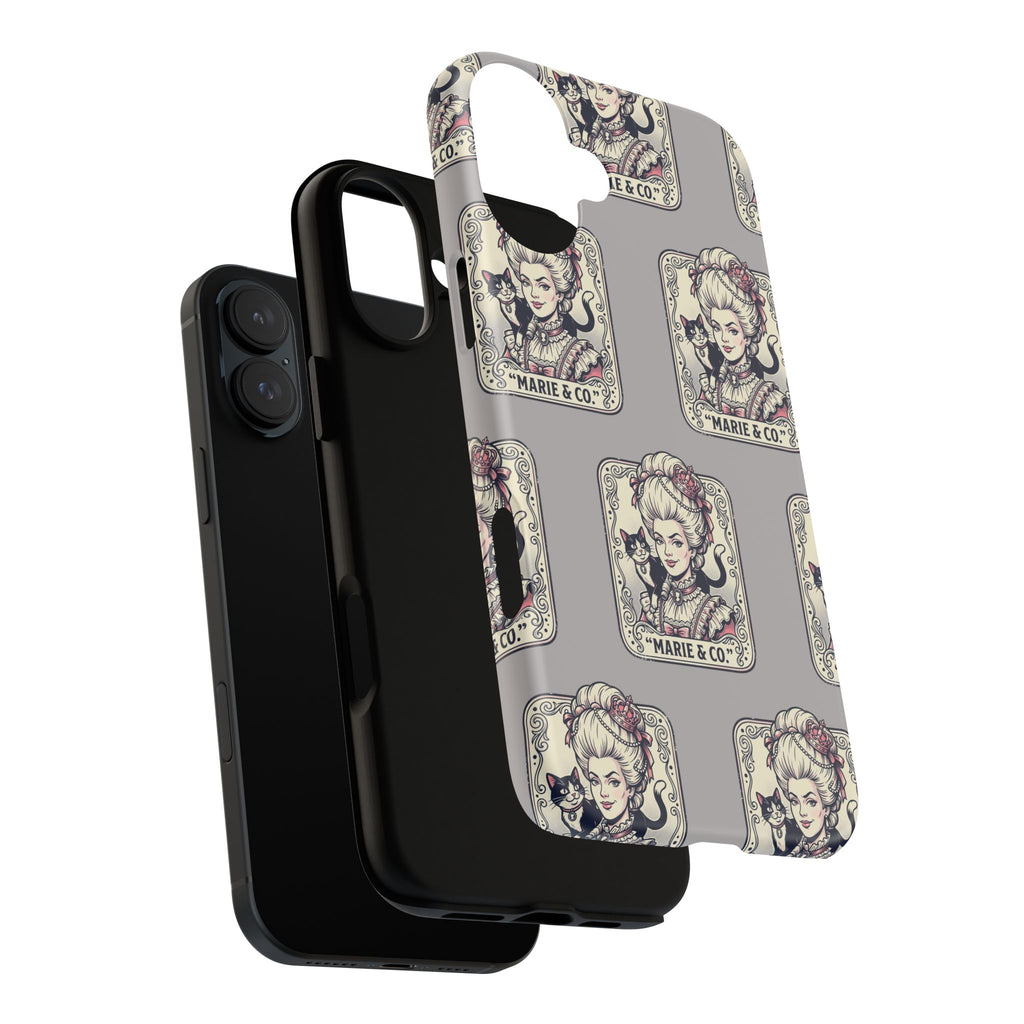 Marie Antoinette & Cat Pattern Tough Phone Case