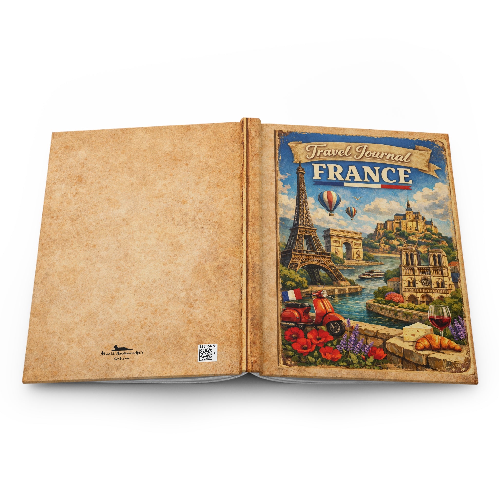 France Travel Journal Hardcover