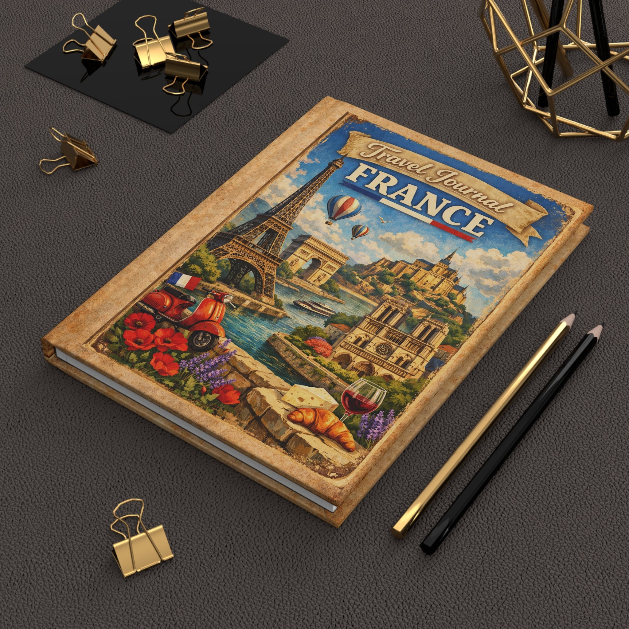 France Travel Journal Hardcover
