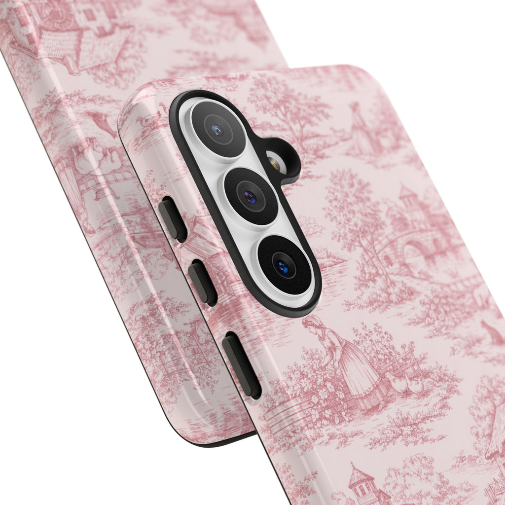 Le Hameau Pink Toile Phone Case — The Queen's Hamlet Pattern Tough Protective Case