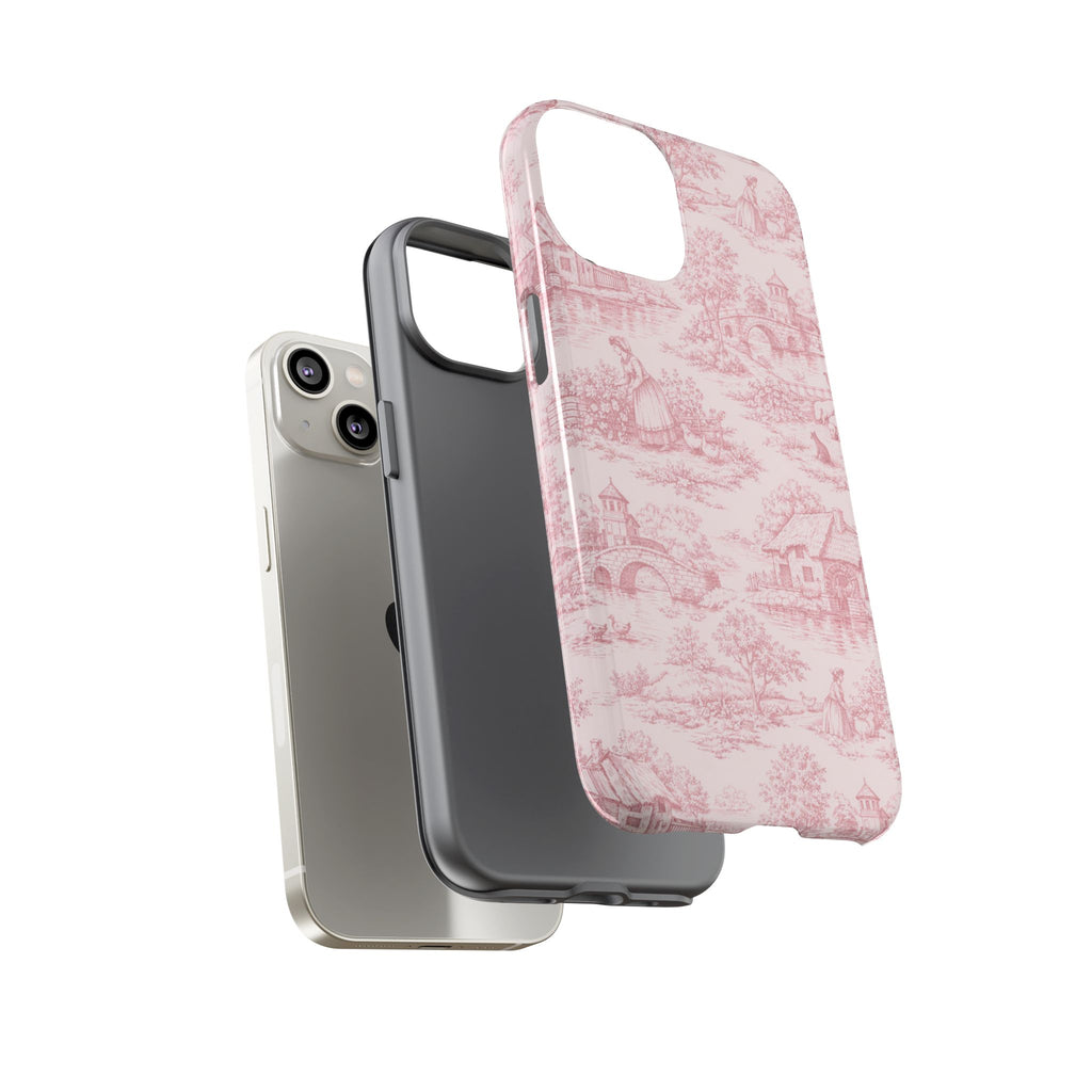 Le Hameau Pink Toile Phone Case — The Queen's Hamlet Pattern Tough Protective Case