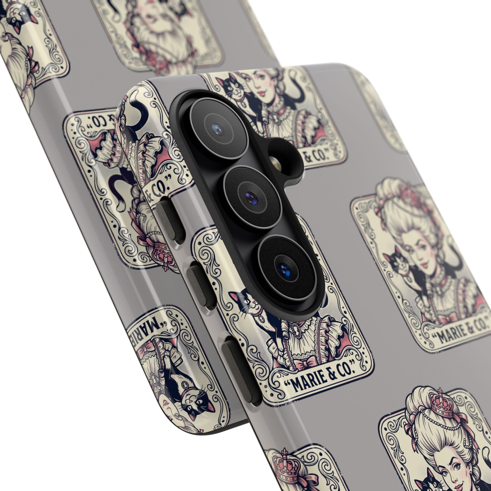 Marie Antoinette & Cat Pattern Tough Phone Case