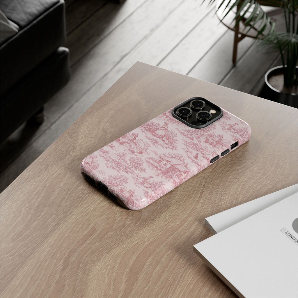 Le Hameau Pink Toile Phone Case — The Queen's Hamlet Pattern Tough Protective Case