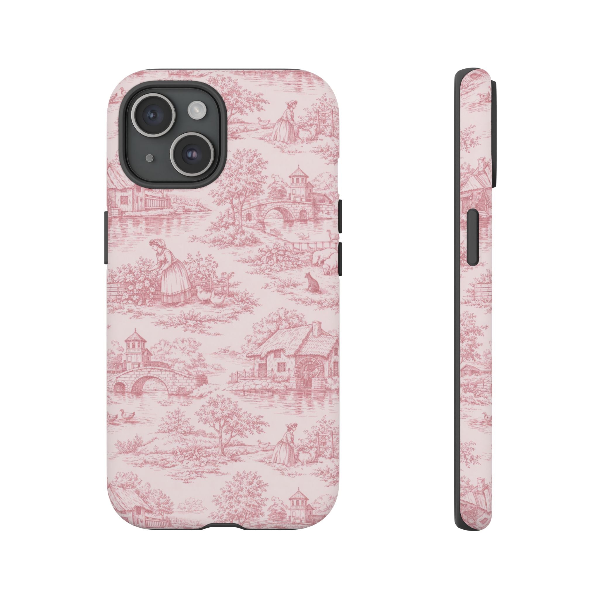 Le Hameau Pink Toile Phone Case — The Queen's Hamlet Pattern Tough Protective Case