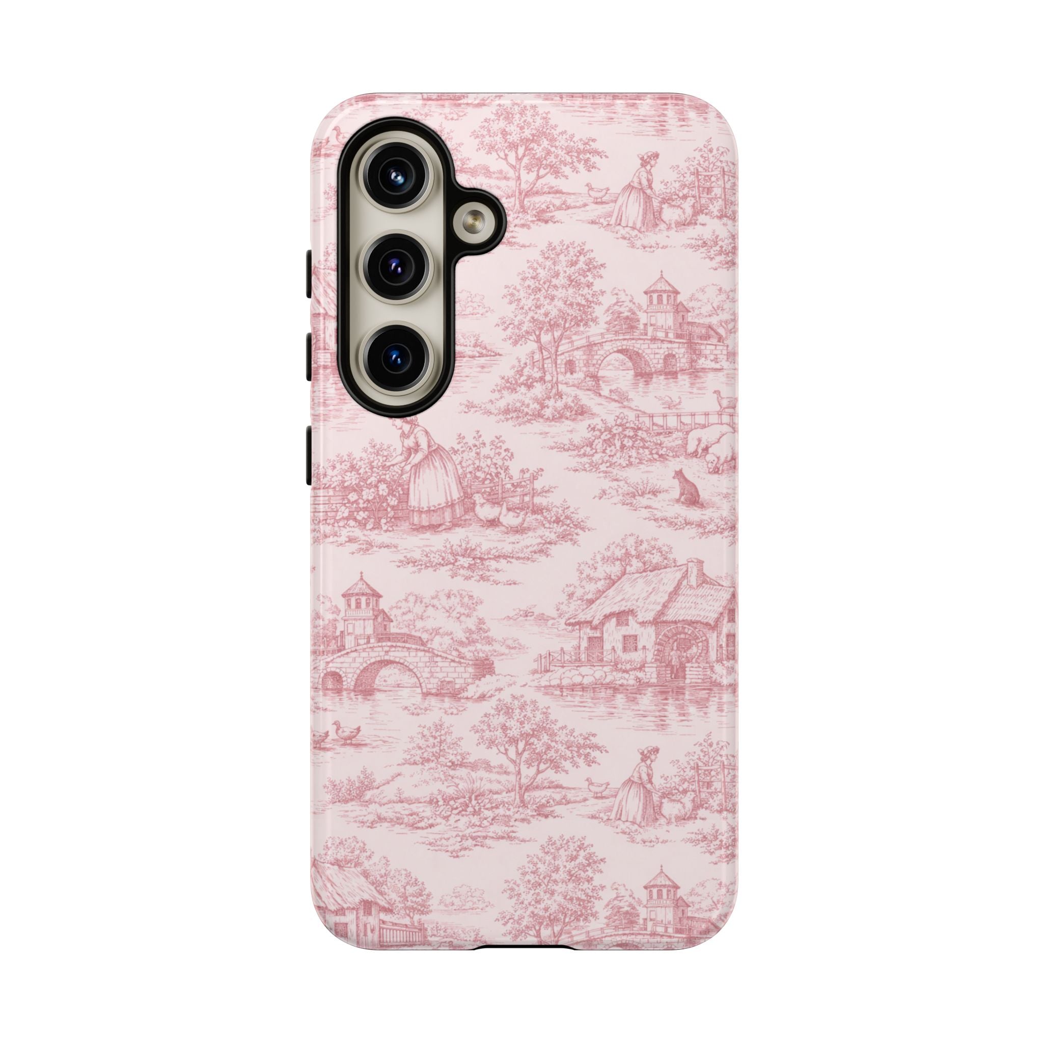 Le Hameau Pink Toile Phone Case — The Queen's Hamlet Pattern Tough Protective Case