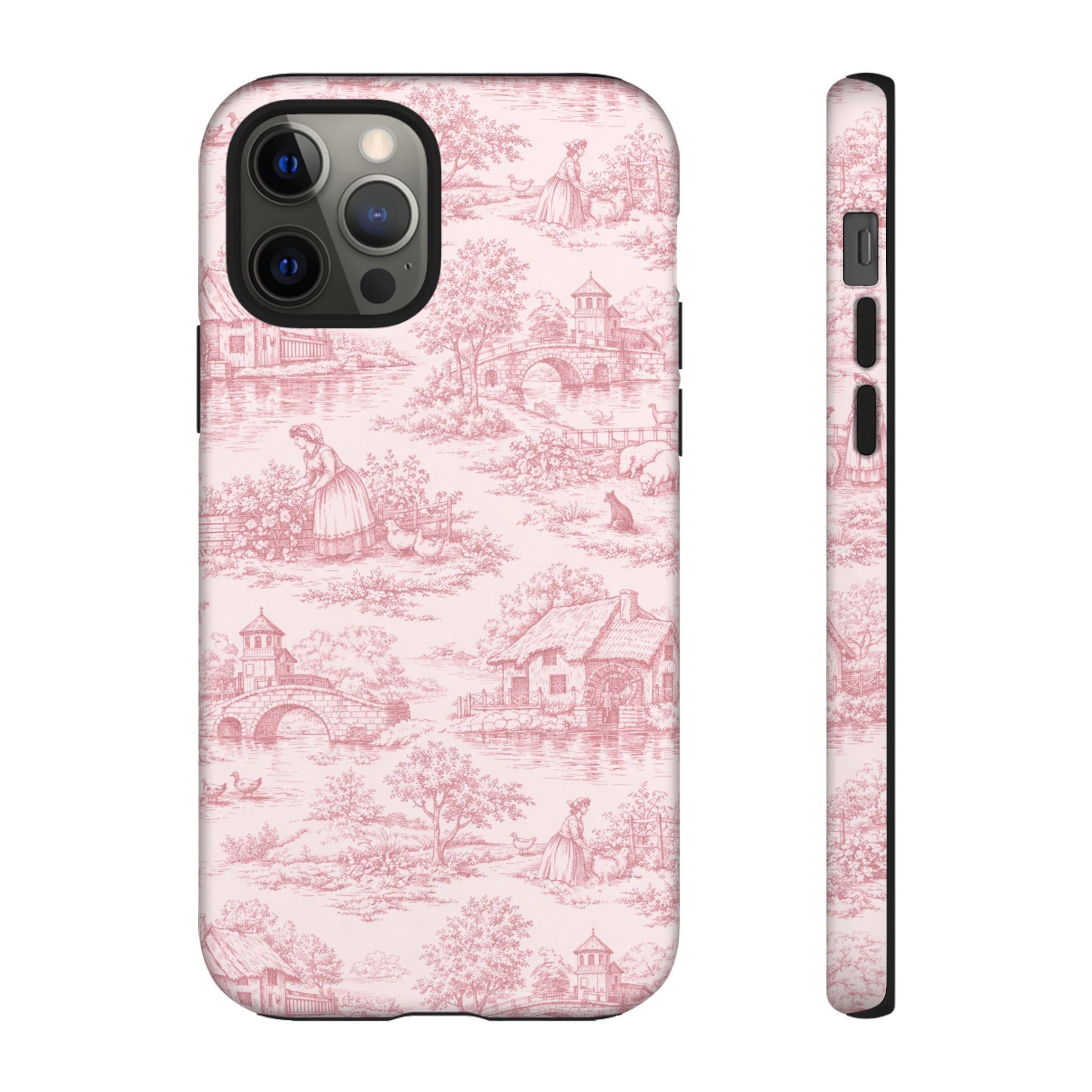 Le Hameau Pink Toile Phone Case — The Queen's Hamlet Pattern Tough Protective Case