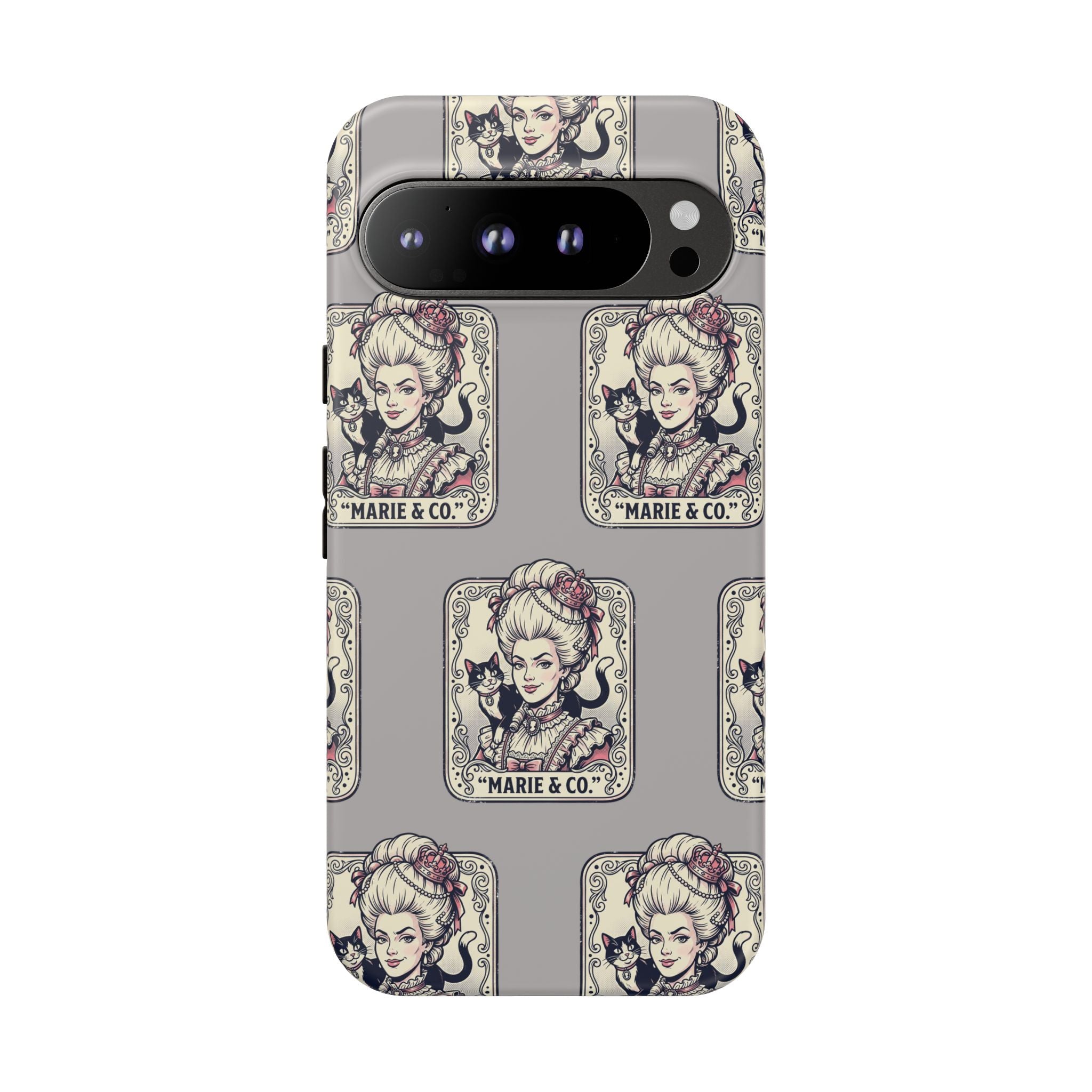Marie Antoinette & Cat Pattern Tough Phone Case