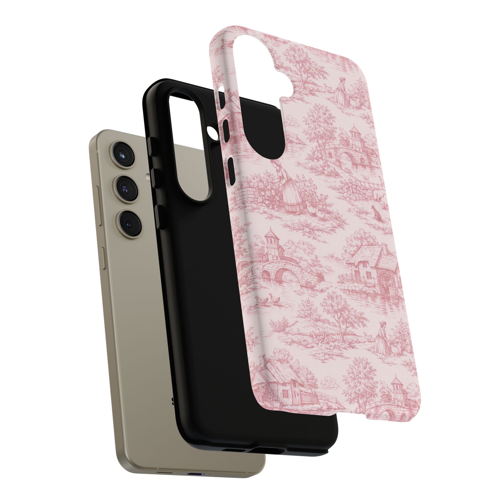 Le Hameau Pink Toile Phone Case — The Queen's Hamlet Pattern Tough Protective Case