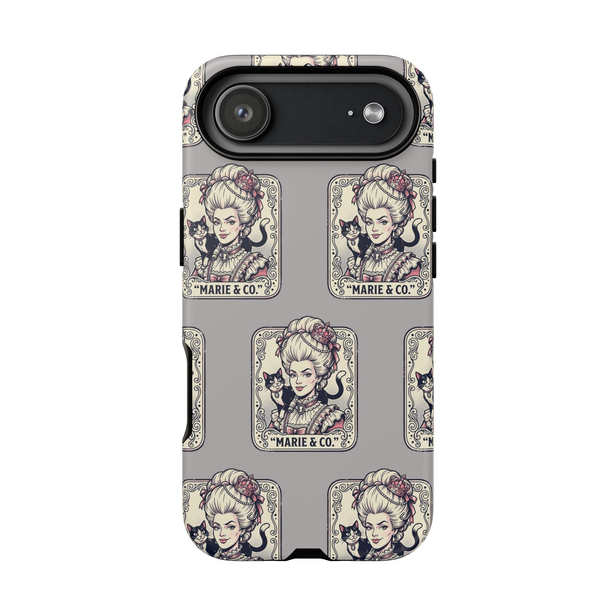 Marie Antoinette & Cat Pattern Tough Phone Case