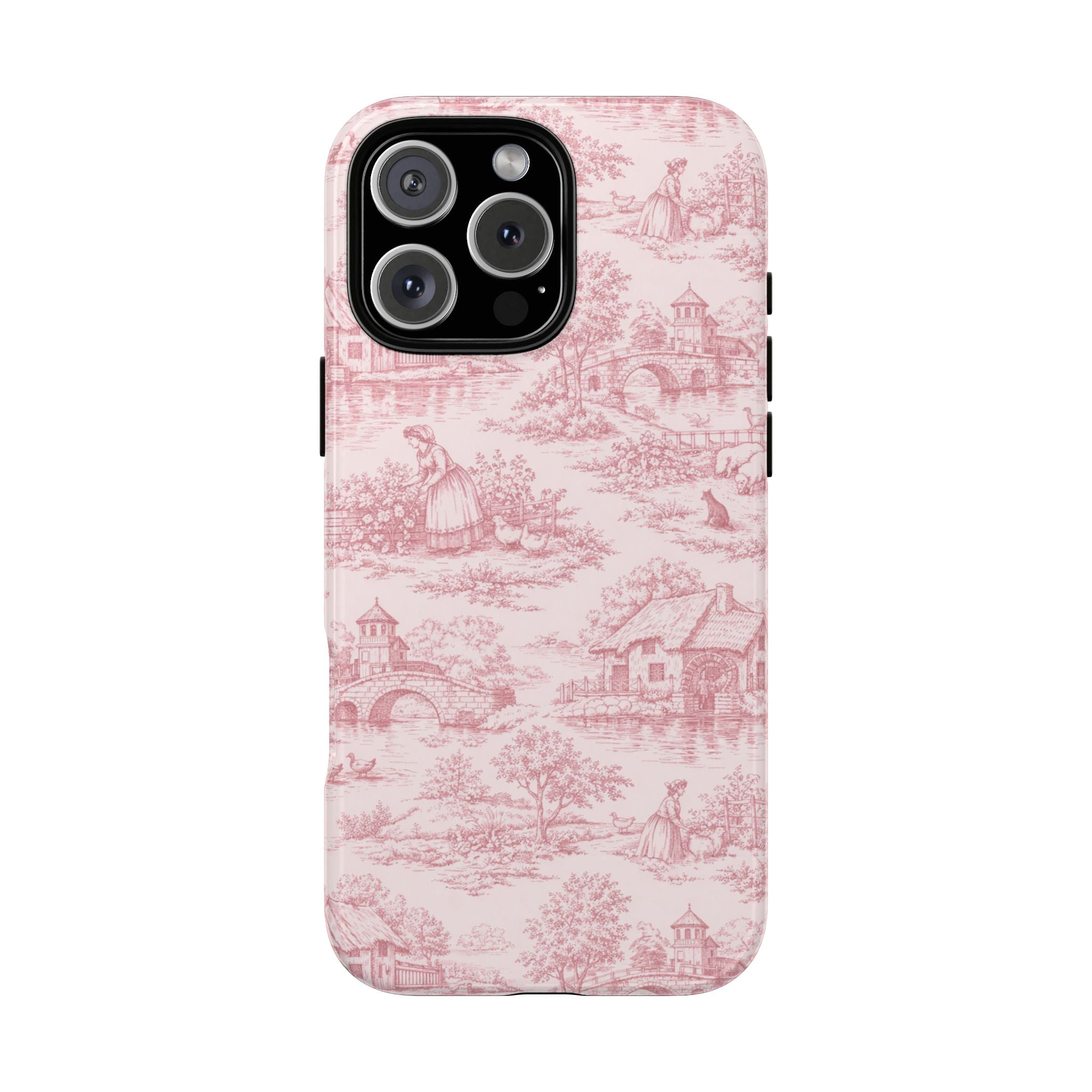 Le Hameau Pink Toile Phone Case — The Queen's Hamlet Pattern Tough Protective Case