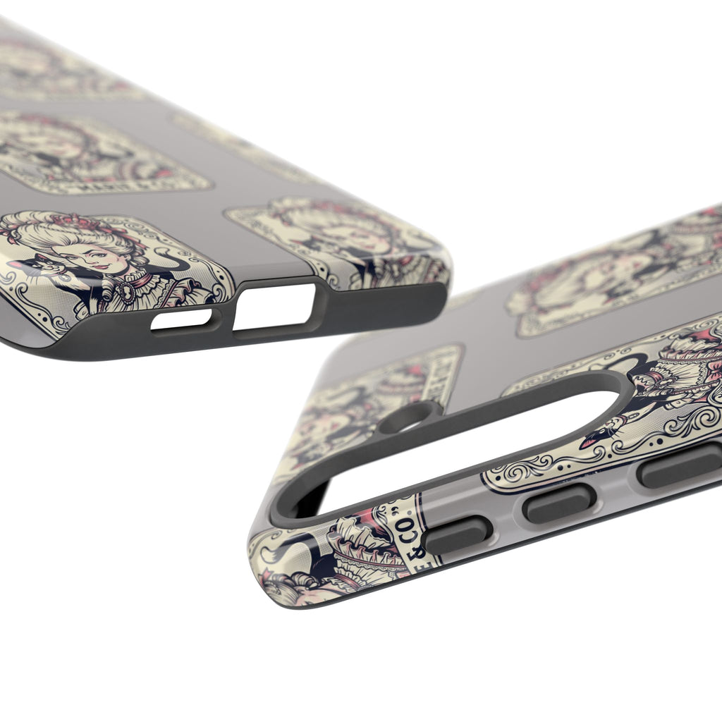 Marie Antoinette & Cat Pattern Tough Phone Case