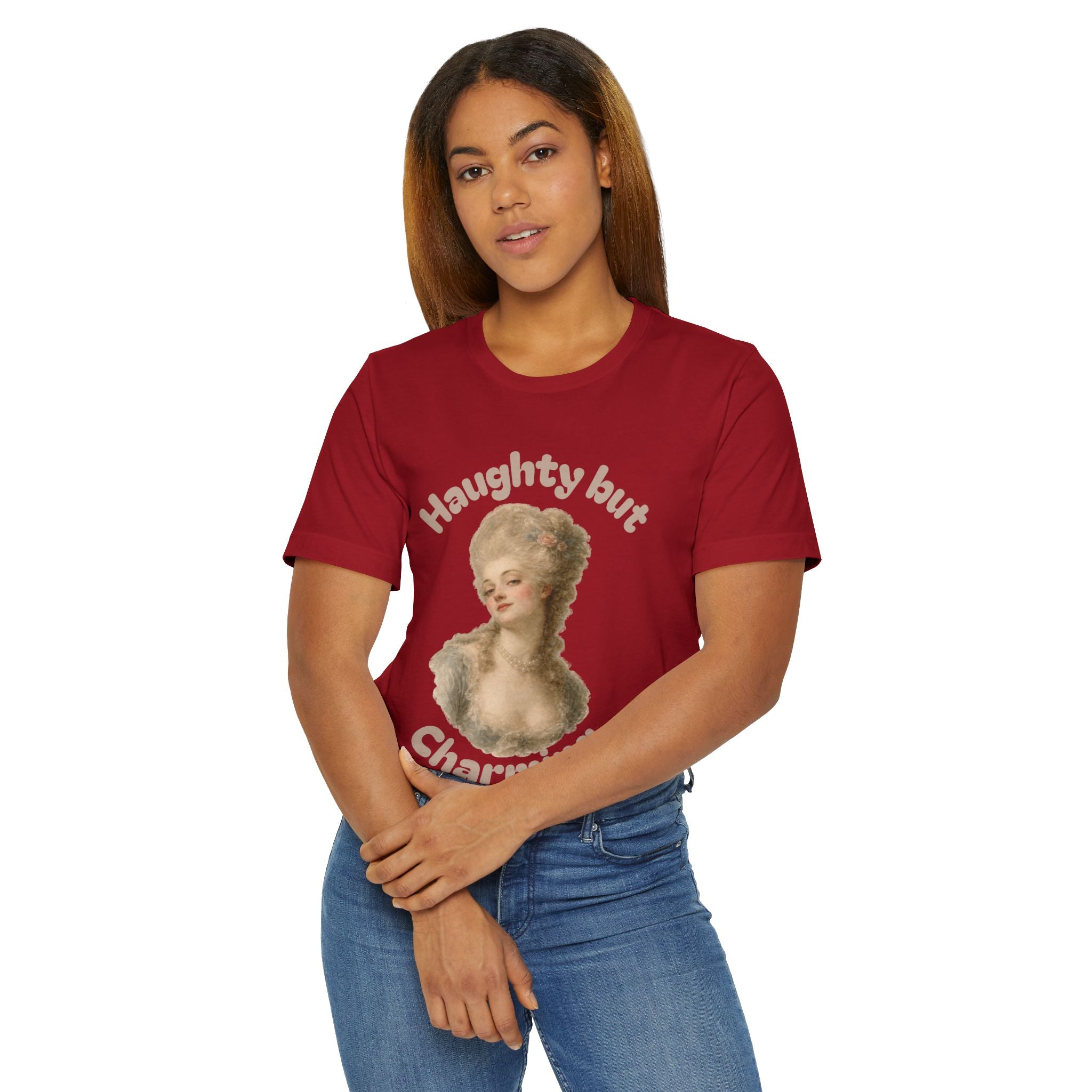 Haughty But Charming Vintage Portrait T-Shirt - Red